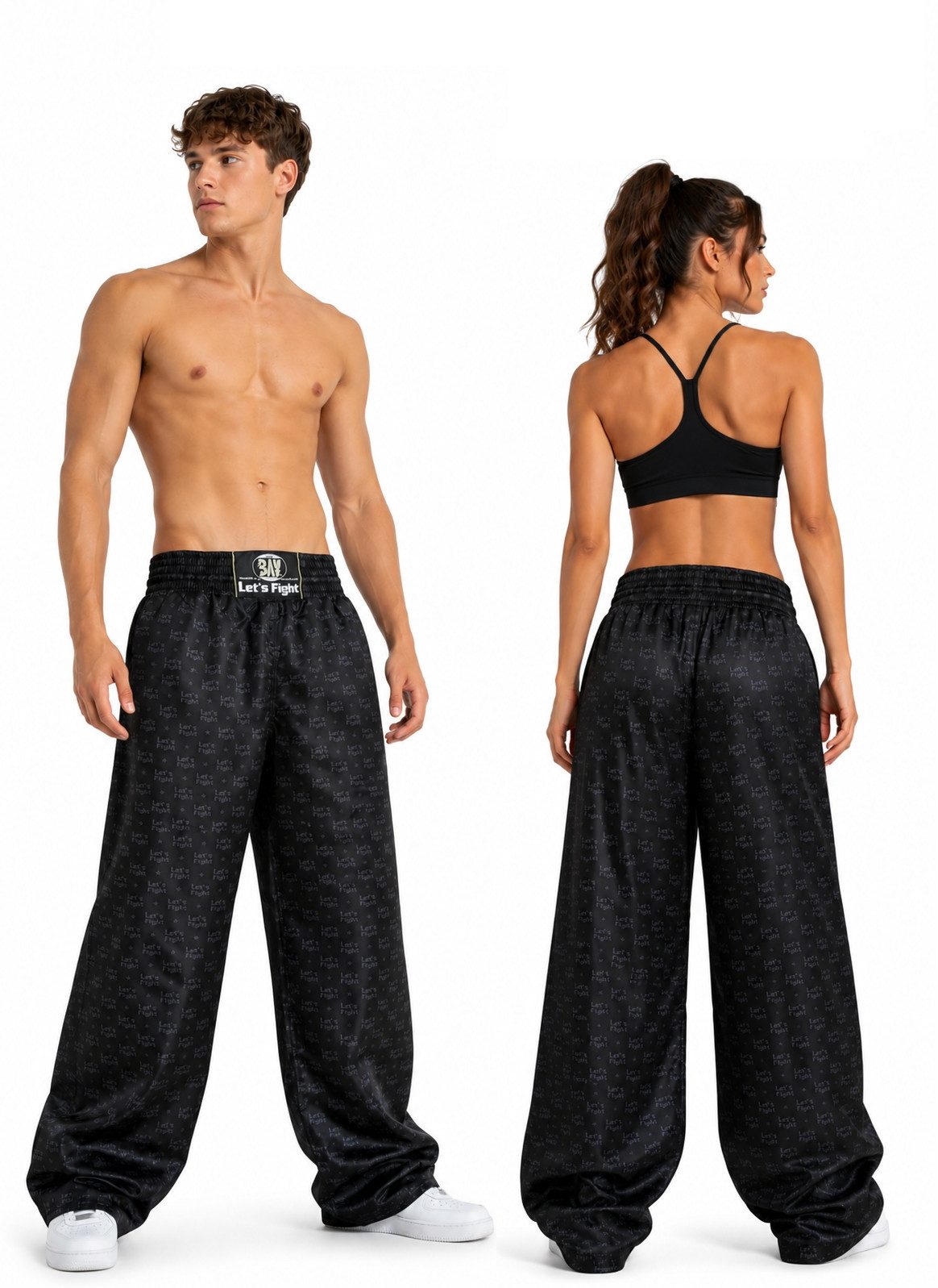 BAY-Sports Jogginghose BAY Loose-Fit Freizeithose Let´s Fight weiter Schnitt Trainingshose (Stück) Markanter Logodruck