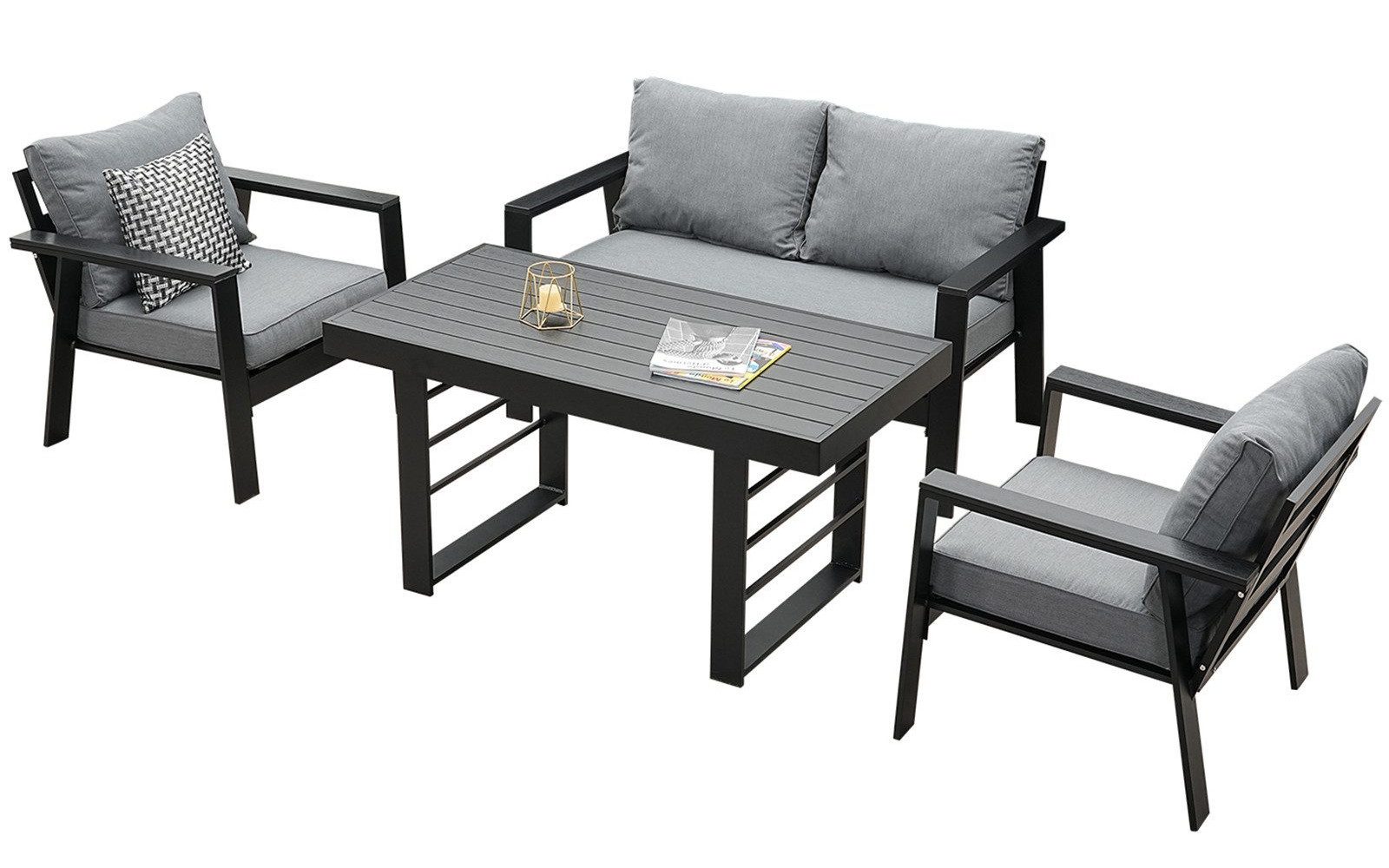 MeXo Gartenlounge-Set Gartenmöbel Set Aluminium Loungeset günstig online kaufen