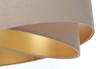 Kiom Pendelleuchte Henny P Velours beige & gold Ø 45 cm, für wechselbare Leuchtmittel, Leuchtmittel nicht inklusive, Leuchtmittel abhängig