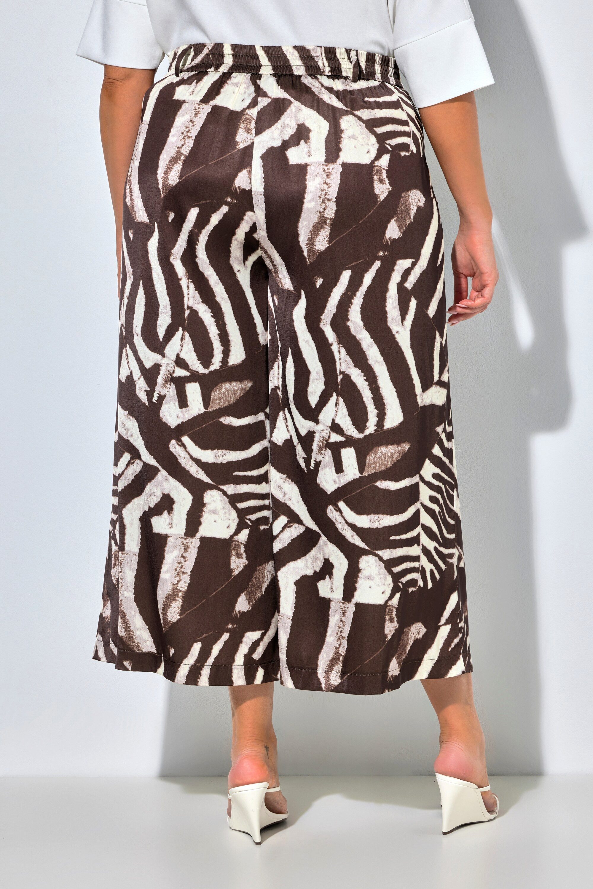 Ulla Popken Culotte Hosenrock Zebra extraweites Bein Komfortbund