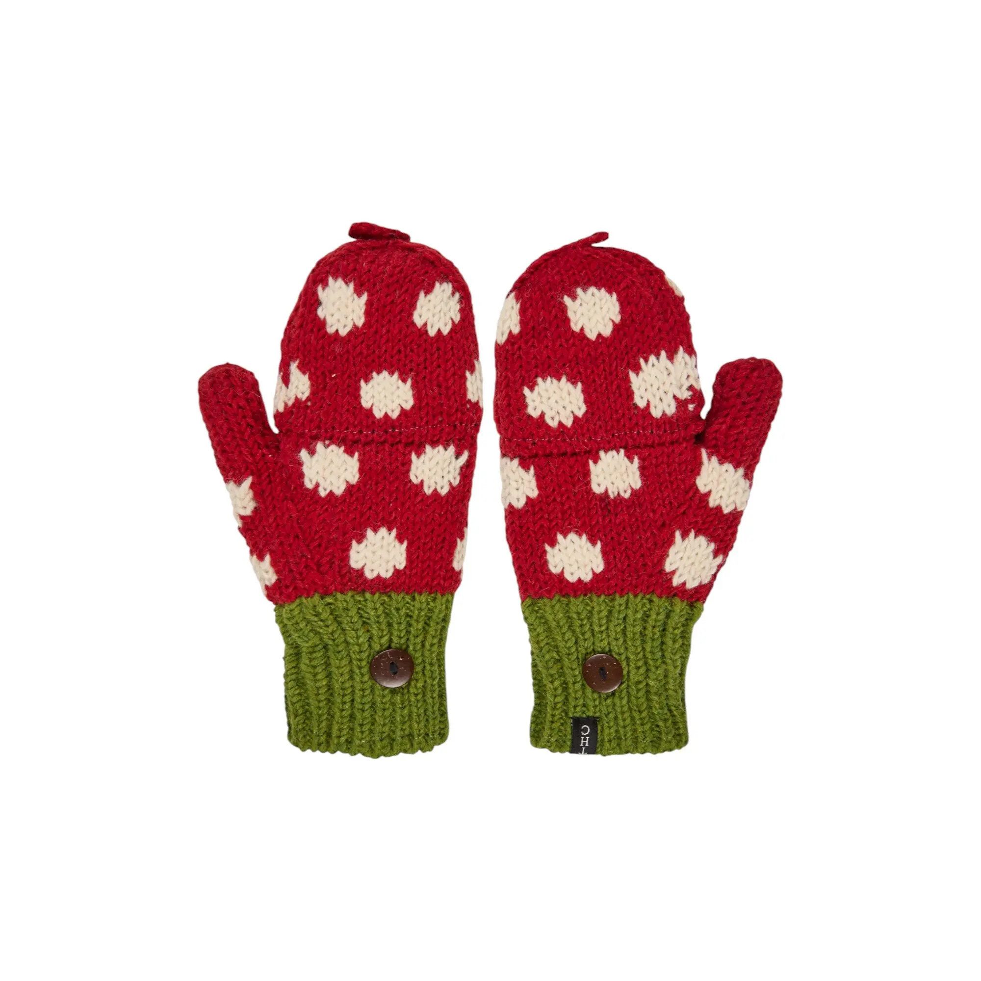 THC Natural Line Strickhandschuhe THC Klapphandschuhe 841 gepunktet (1 Paar, 1-St., 1 Paar) abklappbare Fingerspitzen