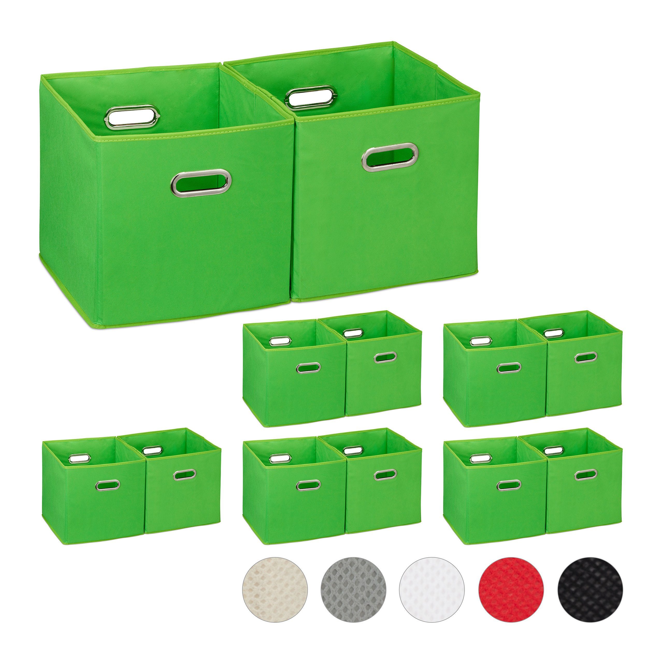 Aufbewahrungsbox 12 x Aufbewahrungsbox Stoff grün