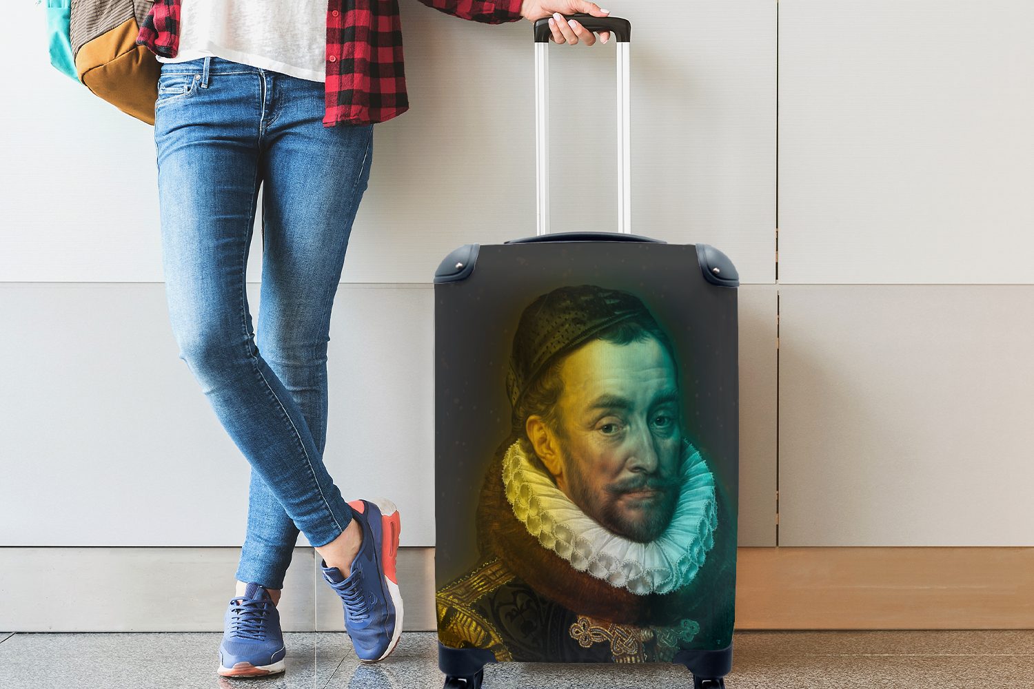 Oranien - Reisekoffer Trolley, Thomasz Handgepäckkoffer MuchoWow - mit Rollen, Wilhelm für Mütze, rollen, 4 Ferien, von Adriaen Handgepäck Reisetasche