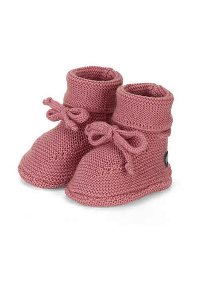 Sterntaler® Strick-Schuh Outdoorschuh (1-tlg) Stoffschuh - Baby Strickschuhe - Baby Schuh Strick - Baby Schuhe Jungen - Strick-Schuh aus Merinowolle mit Weitenregulierungsbändern - Stoffschuhe Winter