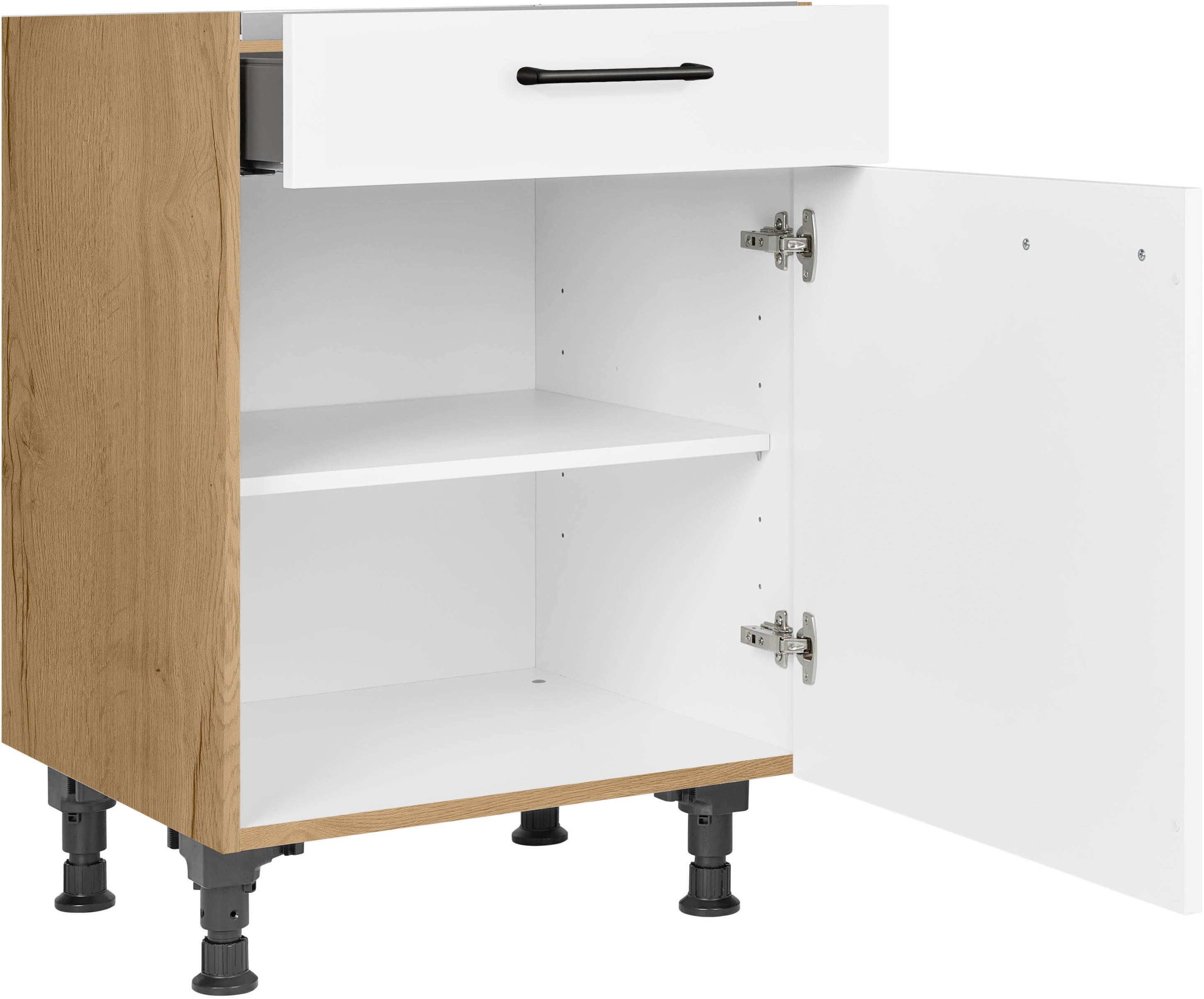 nobilia® Kochfeldumbauschrank "MIAMI", mit Schukasten und Tür, Ausrichtung wählbar vormontiert, Breite 60 cm