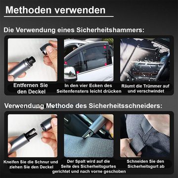 Novzep Hammer 3er-Pack Sicherheitshammer-Sicherheitsgurtschneider mit Testglas, Notfallgerät zum Glasbrechen, Multifunktions-Sicherheitshammer
