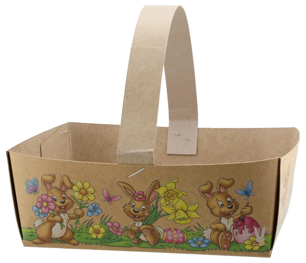 Rodermund Osternest Osterkörbchen Pappe Hase 15 x 12 cm braun bunt mit