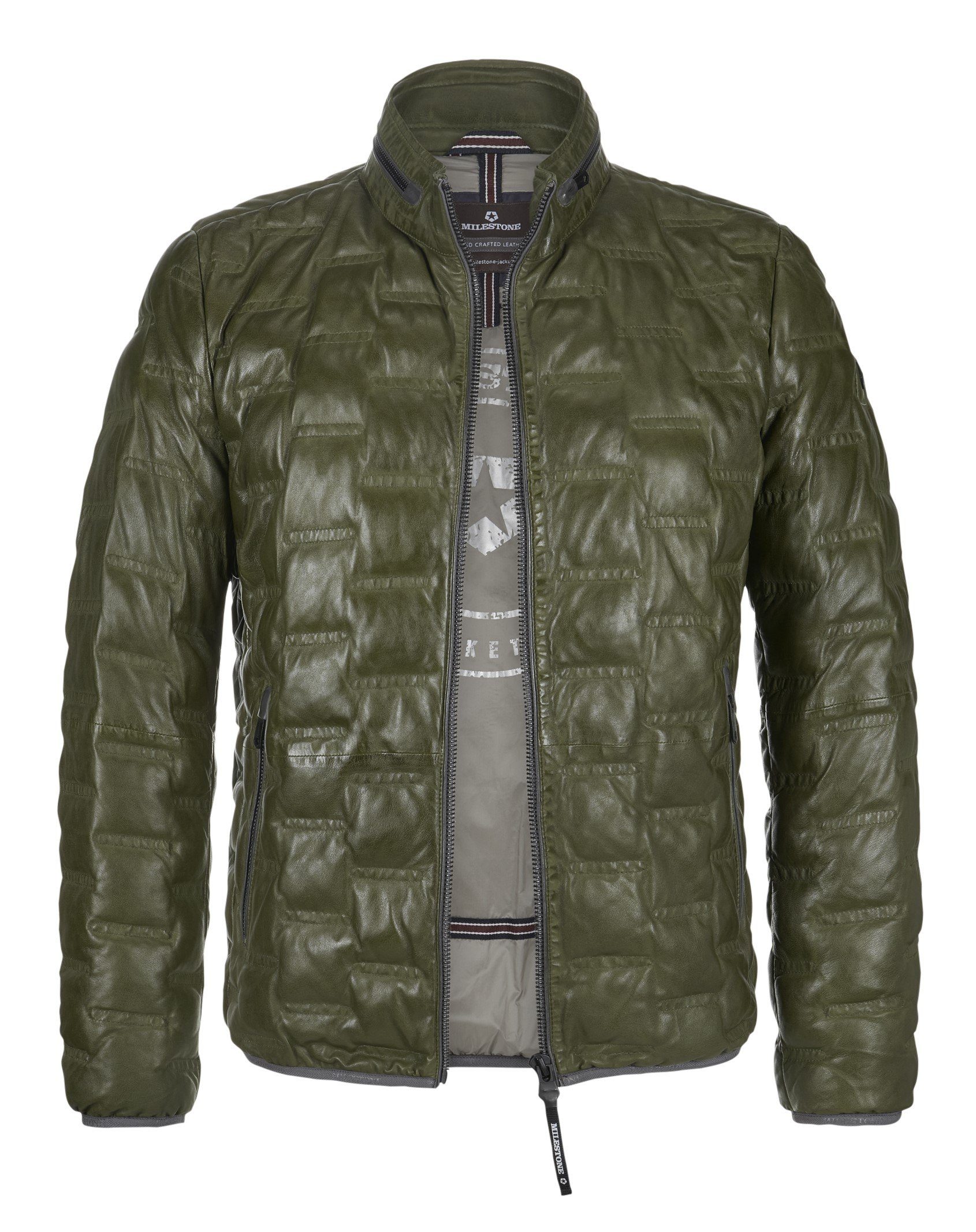 Milestone Lederjacke MSAversa in Stepp-Optik aus günstig online kaufen