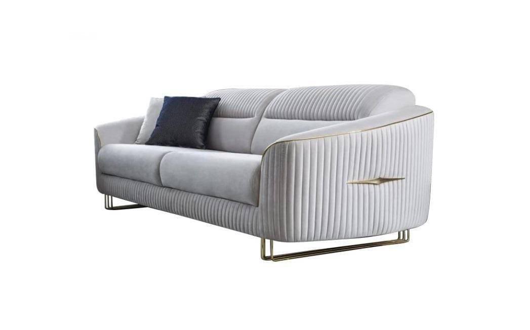 Europa Sitz Sitzer Neu, Teile, Polstersofa in 3 Made Textil 3-Sitzer Weiß Couch Modern Design JVmoebel Sofa 1