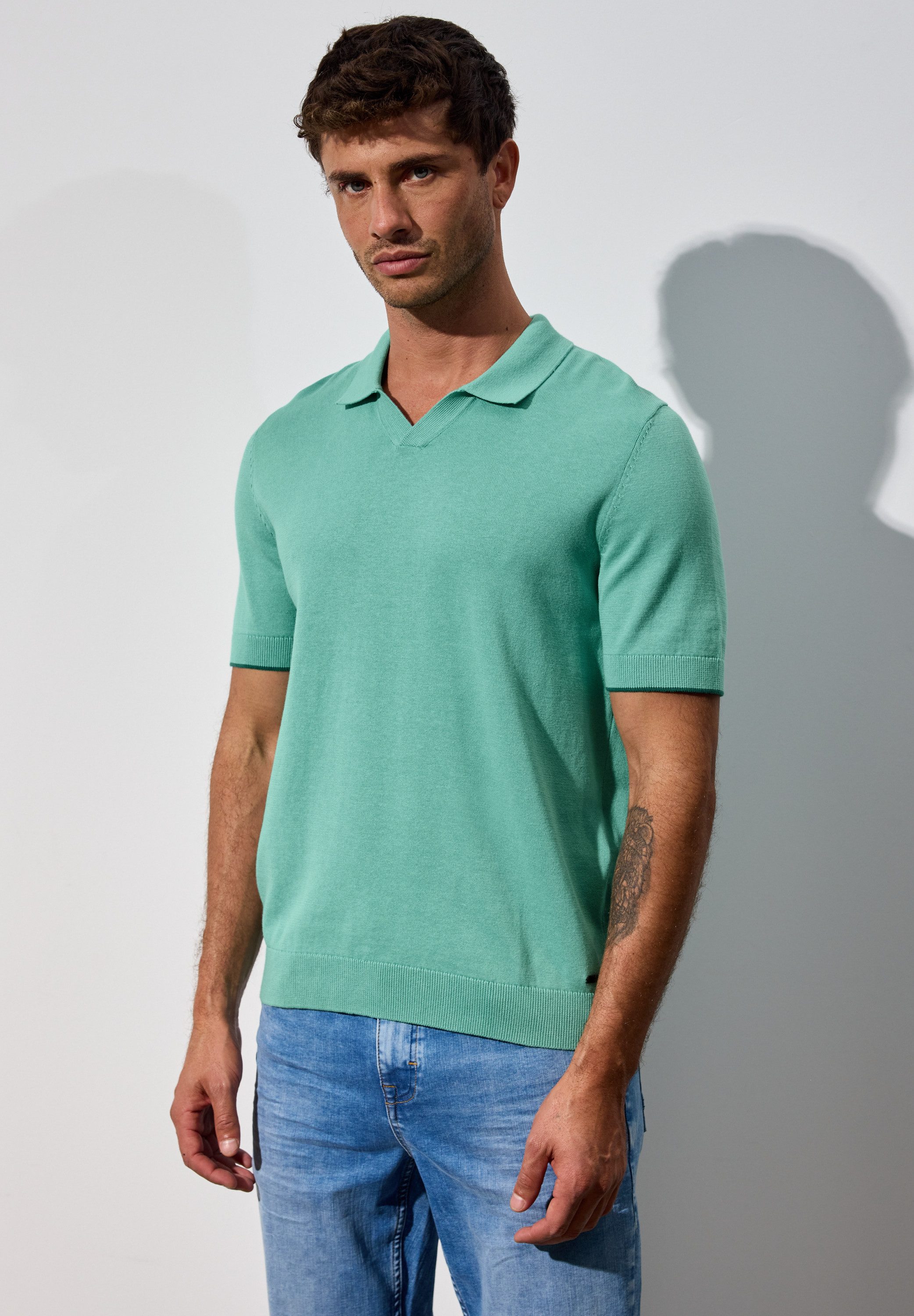 STREET ONE MEN Poloshirt aus reiner Baumwolle