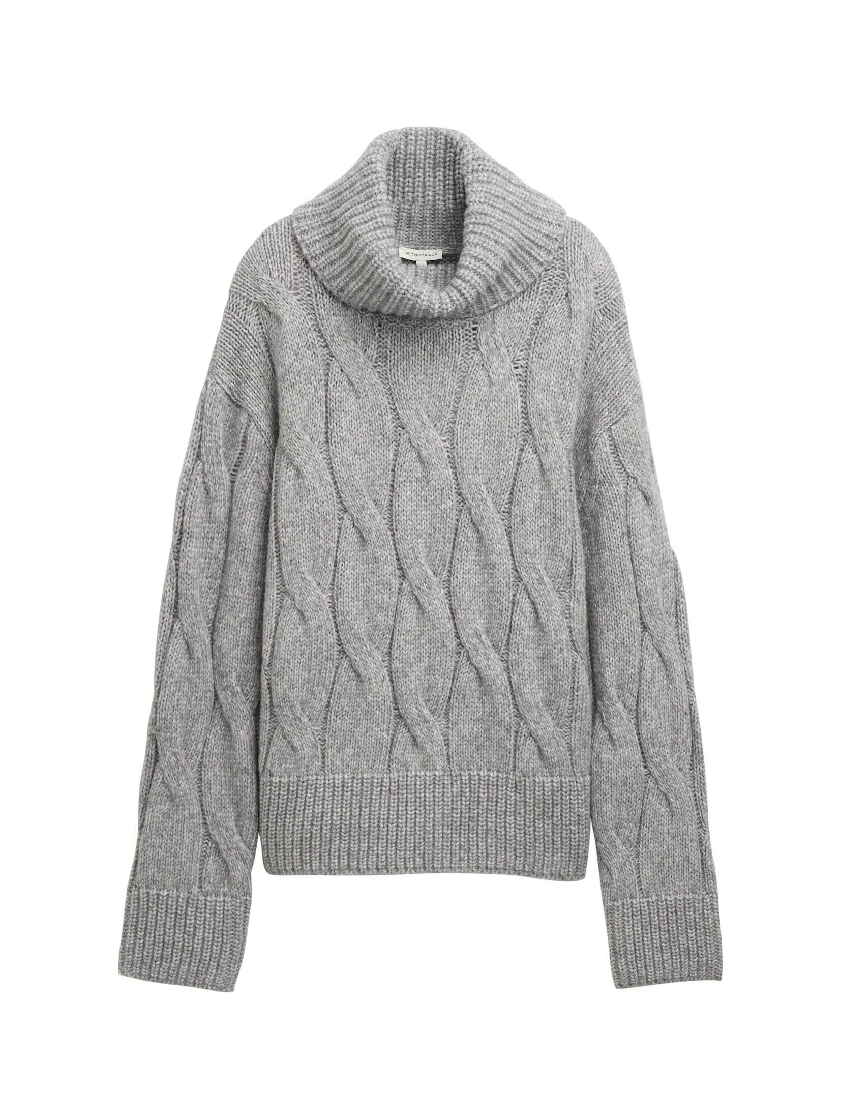 TOM TAILOR Strickpullover Rollkragenpullover mit Zopfmuster günstig online kaufen