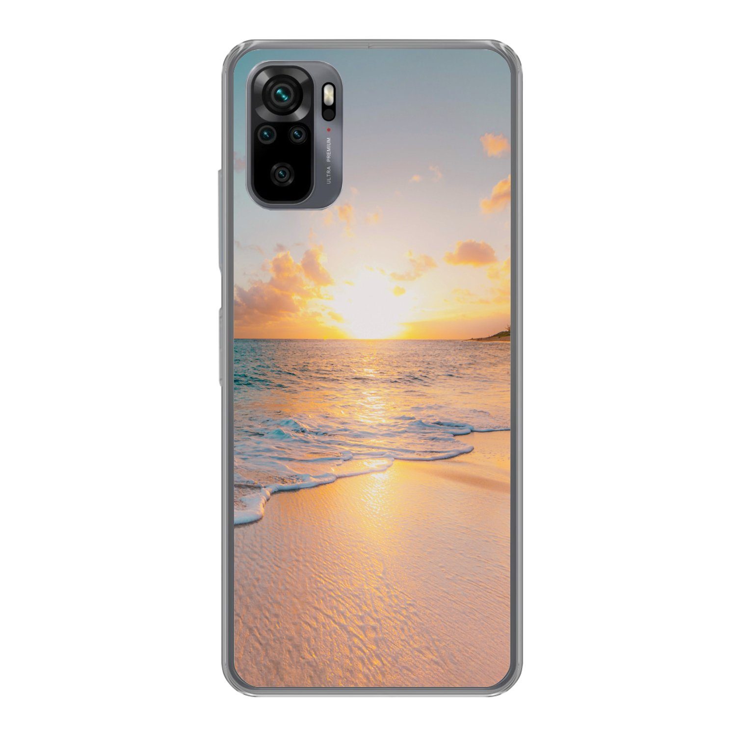 MuchoWow Handyhülle für Xiaomi Redmi Note 10S Sonnenuntergang - Strand - Meer - Sommer - B, Phone Case, Silikon, Schutzhülle Dünn