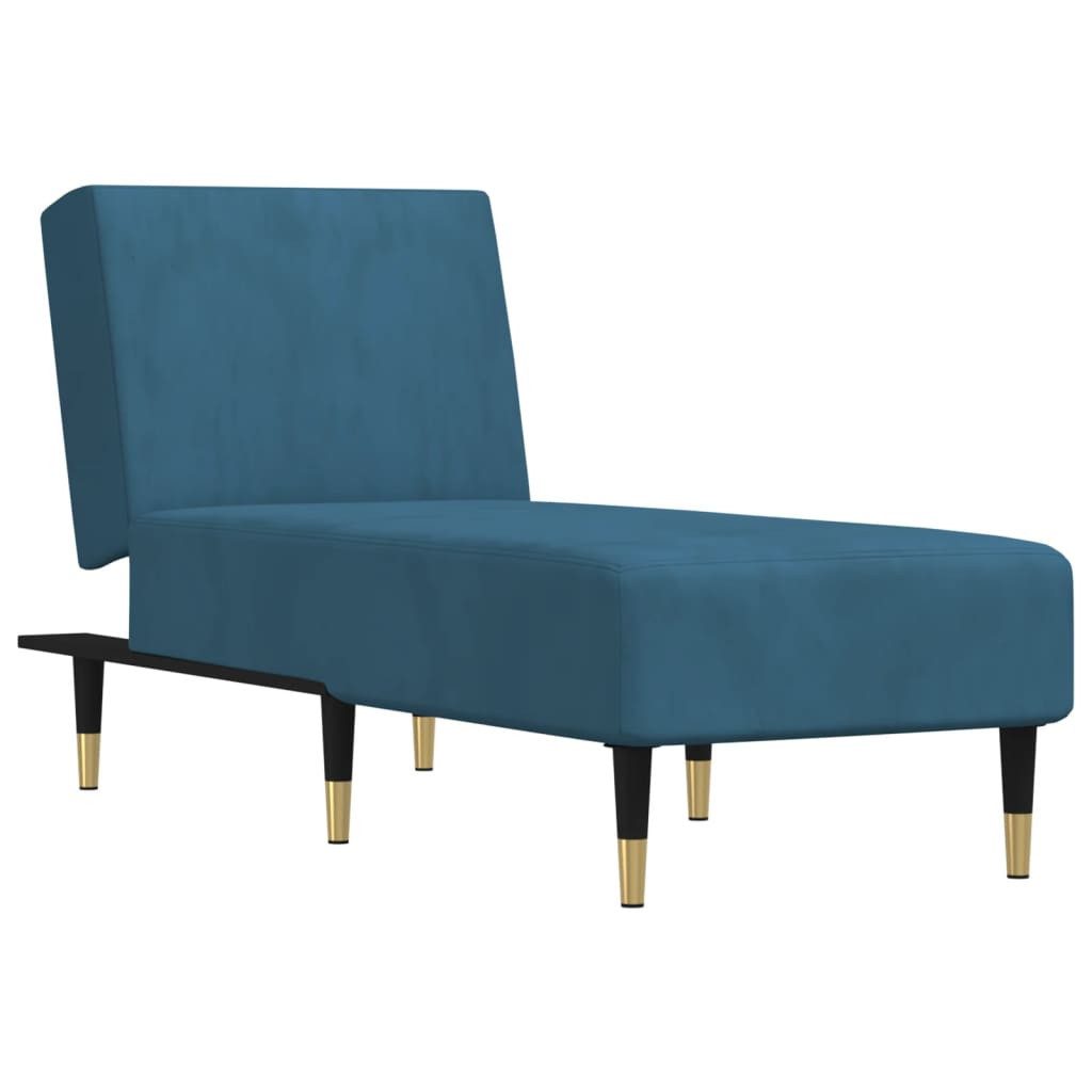 vidaXL Chaiselongue Chaiselongue Blau Samt, 1 günstig online kaufen