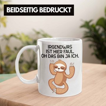 Trendation Tasse Trendation - Faultier Grafik Tasse Lustiger Spruch Bürotasse mit Spruch Geschenk Kollege Kollegin Faul