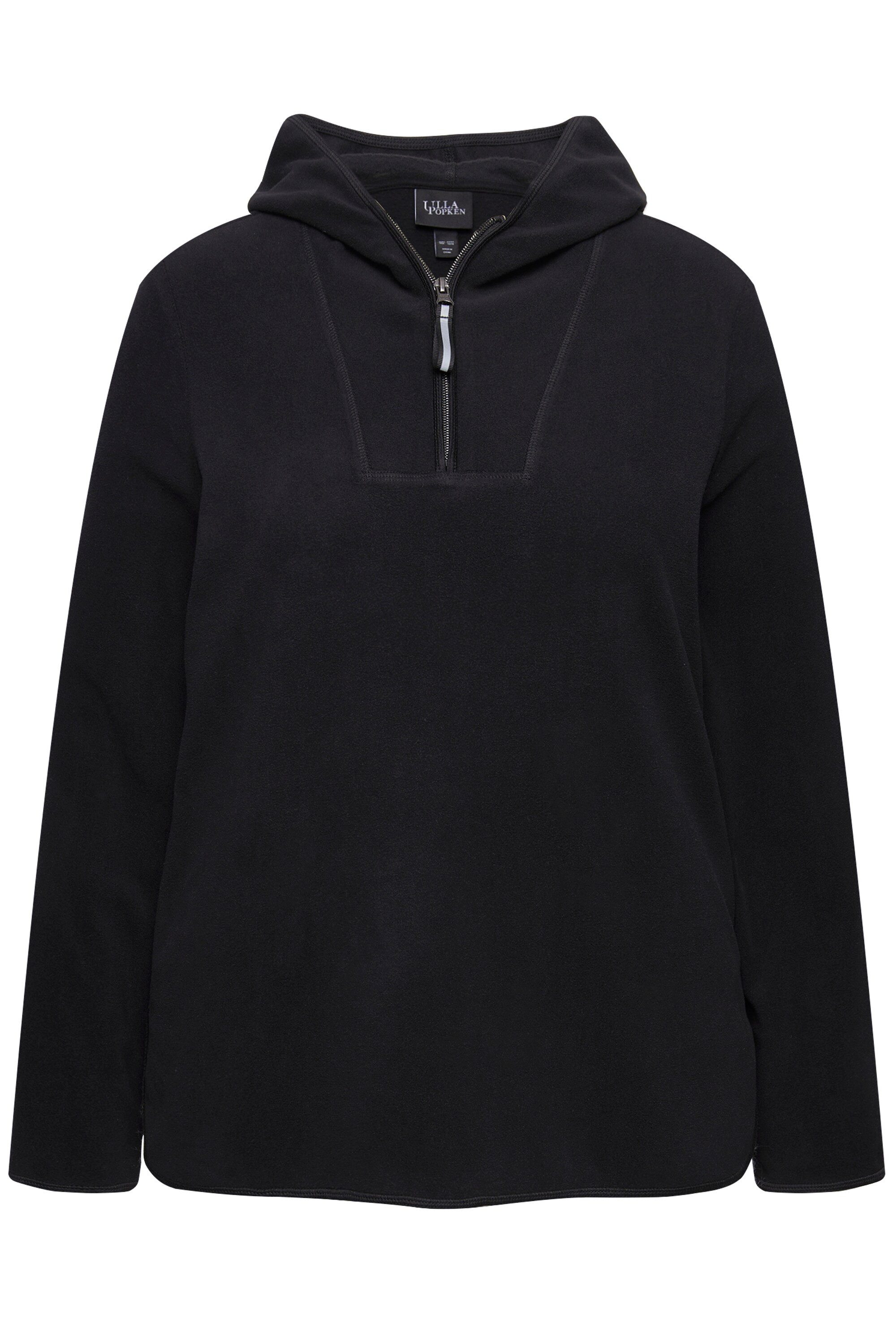 Ulla Popken Sweatshirt Fleece-Troyer kurz Oversized Kapuze Langarm günstig online kaufen