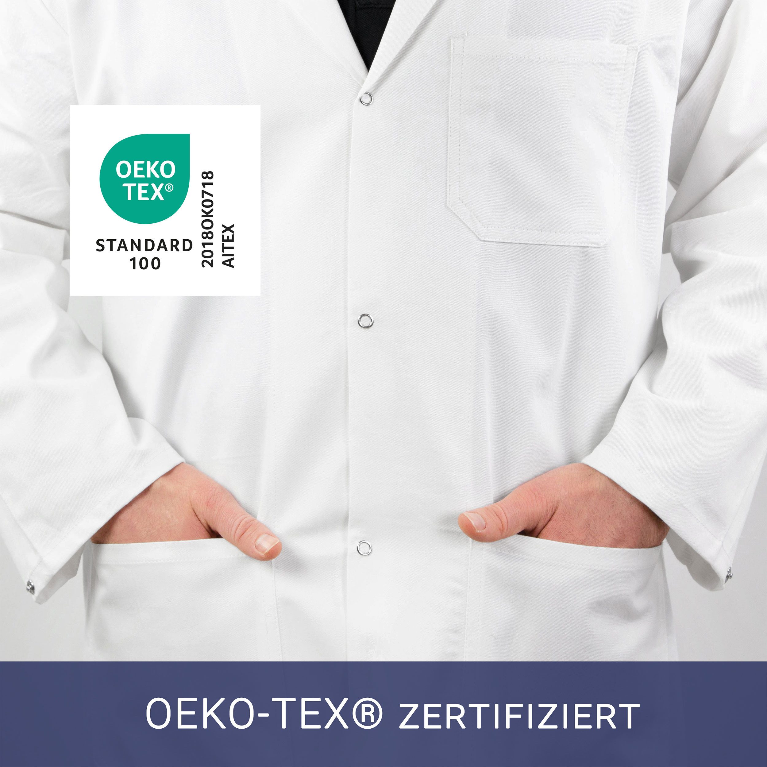 ZOLLNER Arztkittel 100% Baumwolle, Größe 44-60