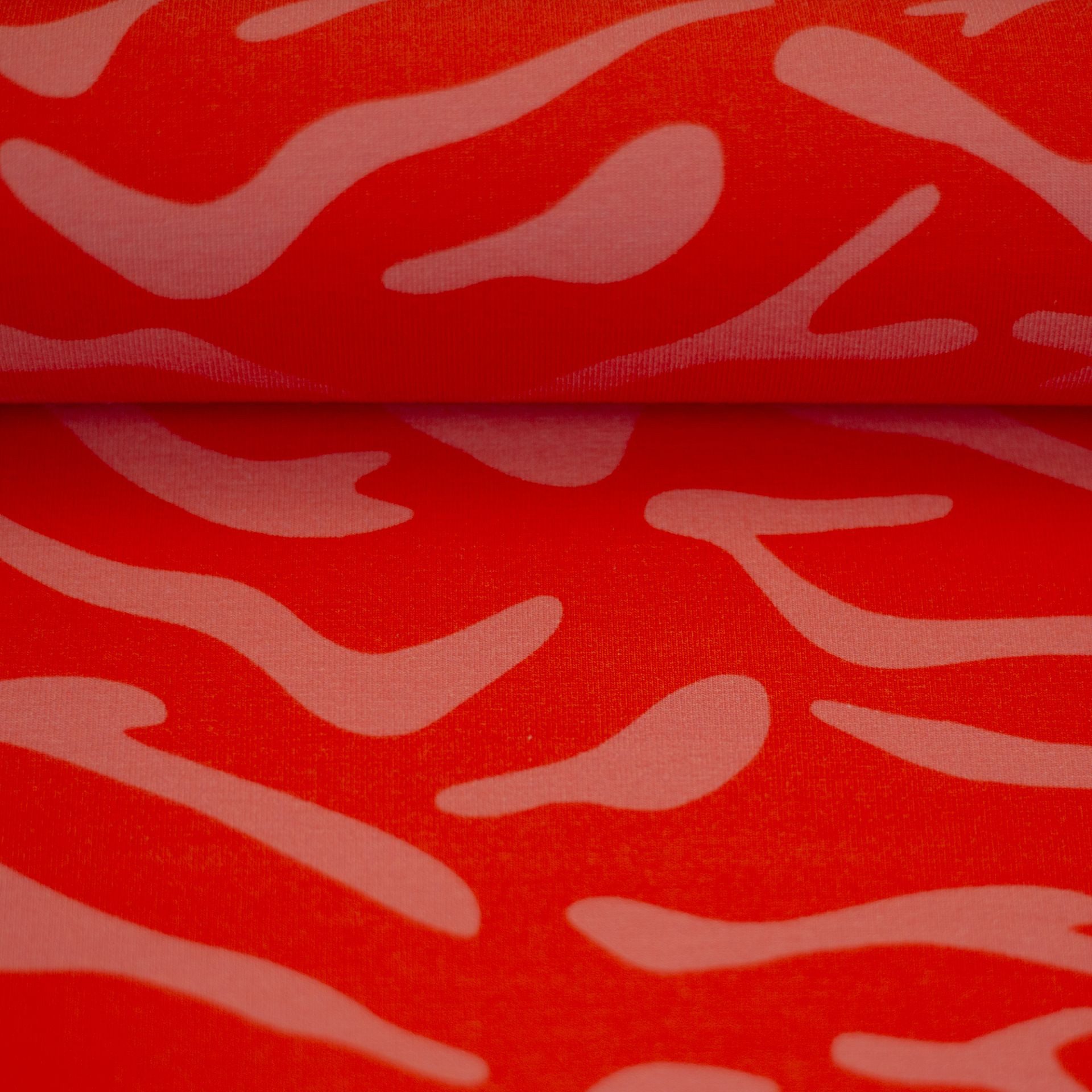 Swafing Stoff Jersey Stoff Streifen Korallen Swafing Aquarell Wannabe Cherry Picking, Meterware, 50 cm x 150 cm