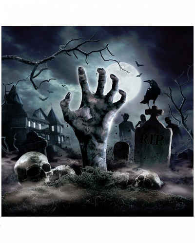 Horror-Shop Papierserviette Zombie Friedhof Papier Servietten für Halloween 12