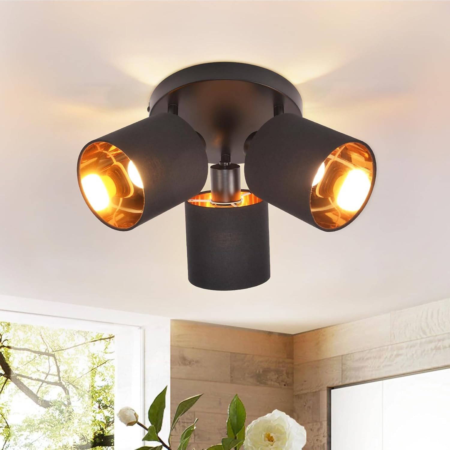 ZMH Deckenleuchte 3 Flammig Deckenstrahler Vintage Deckenspot Schwenkbar, o günstig online kaufen