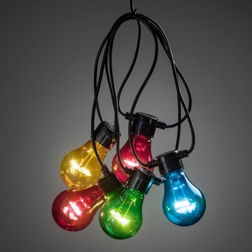 KONSTSMIDE Lichterschlauch Party-Lichterkette 10 Lampen Verlängerung-Set Mehrfarbig