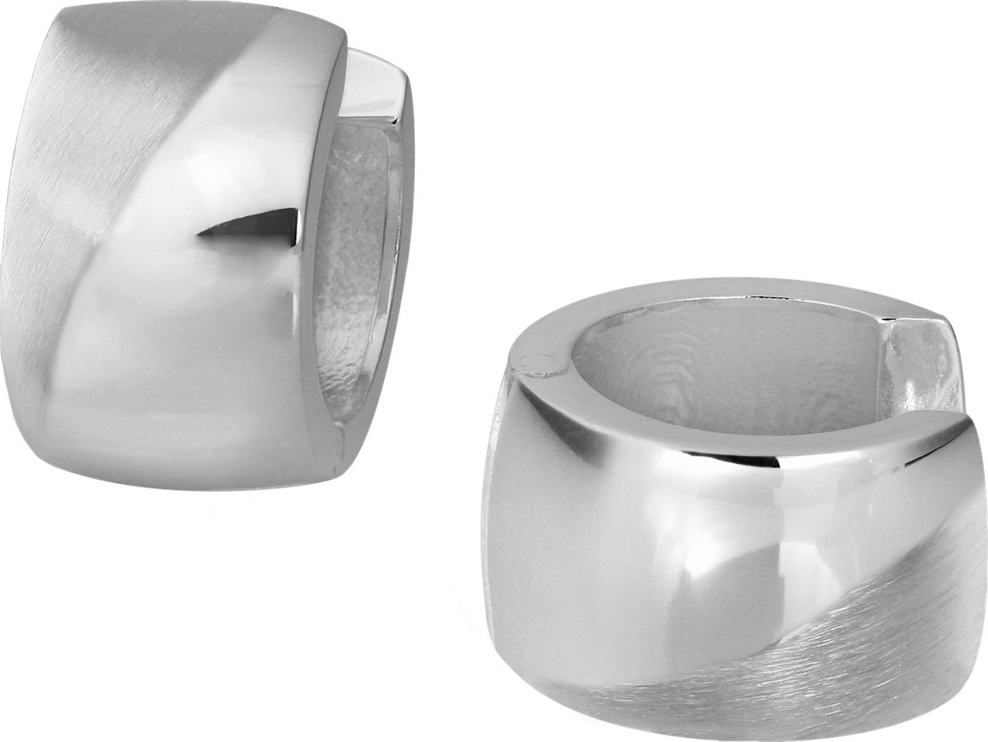 SilberDream Paar Creolen SilberDream Ohrringe 14mm Damen-Schmuck (Creolen), Damen Creolen Welle aus 925 Sterling Silber, Farbe: silber