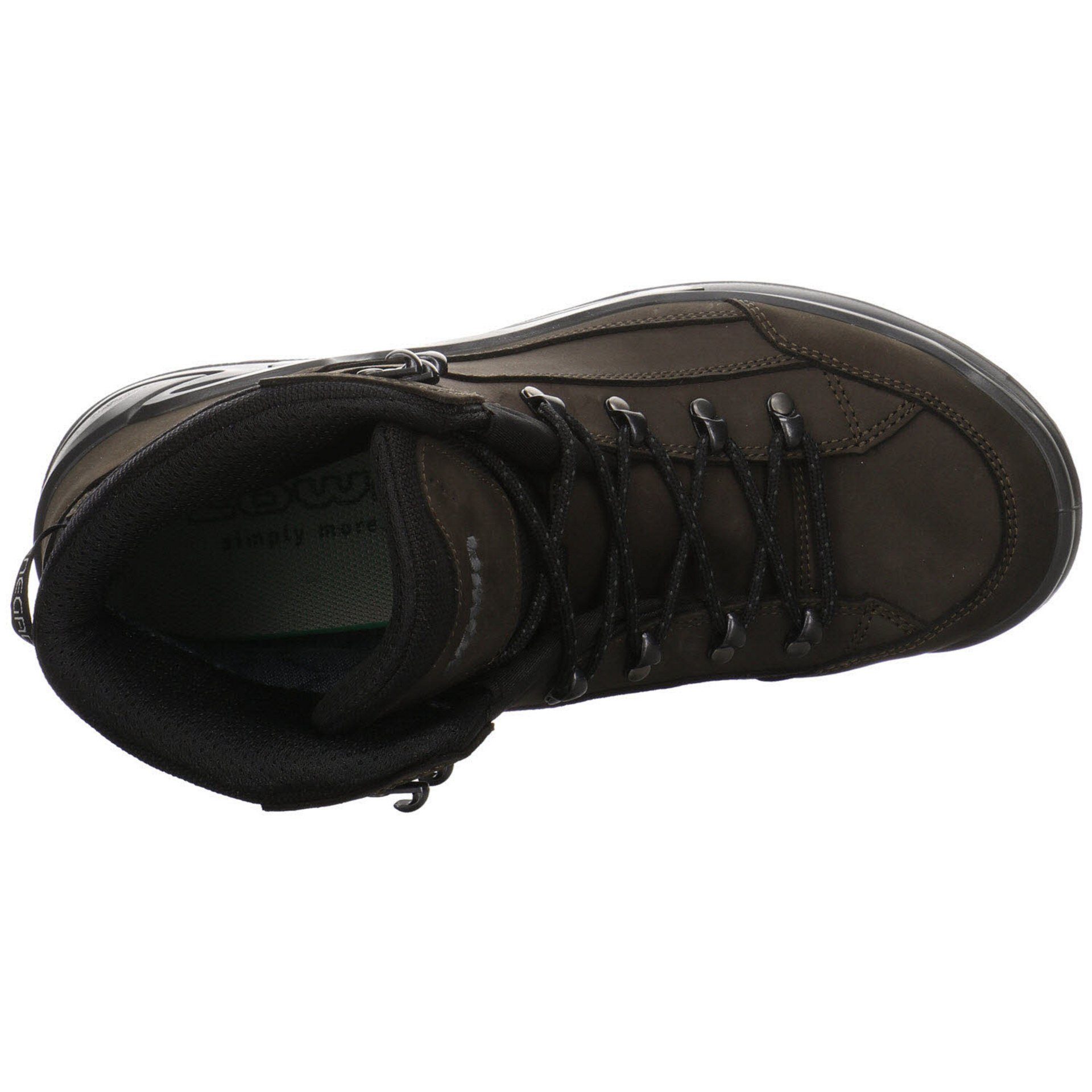 Herren Renegade Lowa Leder-/Textilkombination Wanderschuh Outdoor Schuhe Outdoorschuh dunkelbraun/schwarz GTX mid
