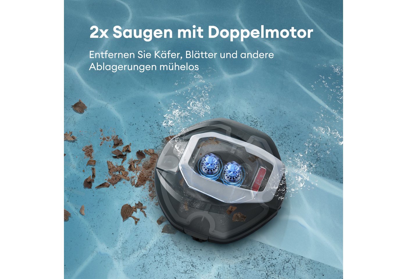 Thumbnail - Ultenic Poolroboter Pooleco 10, 90 Min, automatische Reinigung,2.5L, Selbstparker, 80 m² Reinigung.