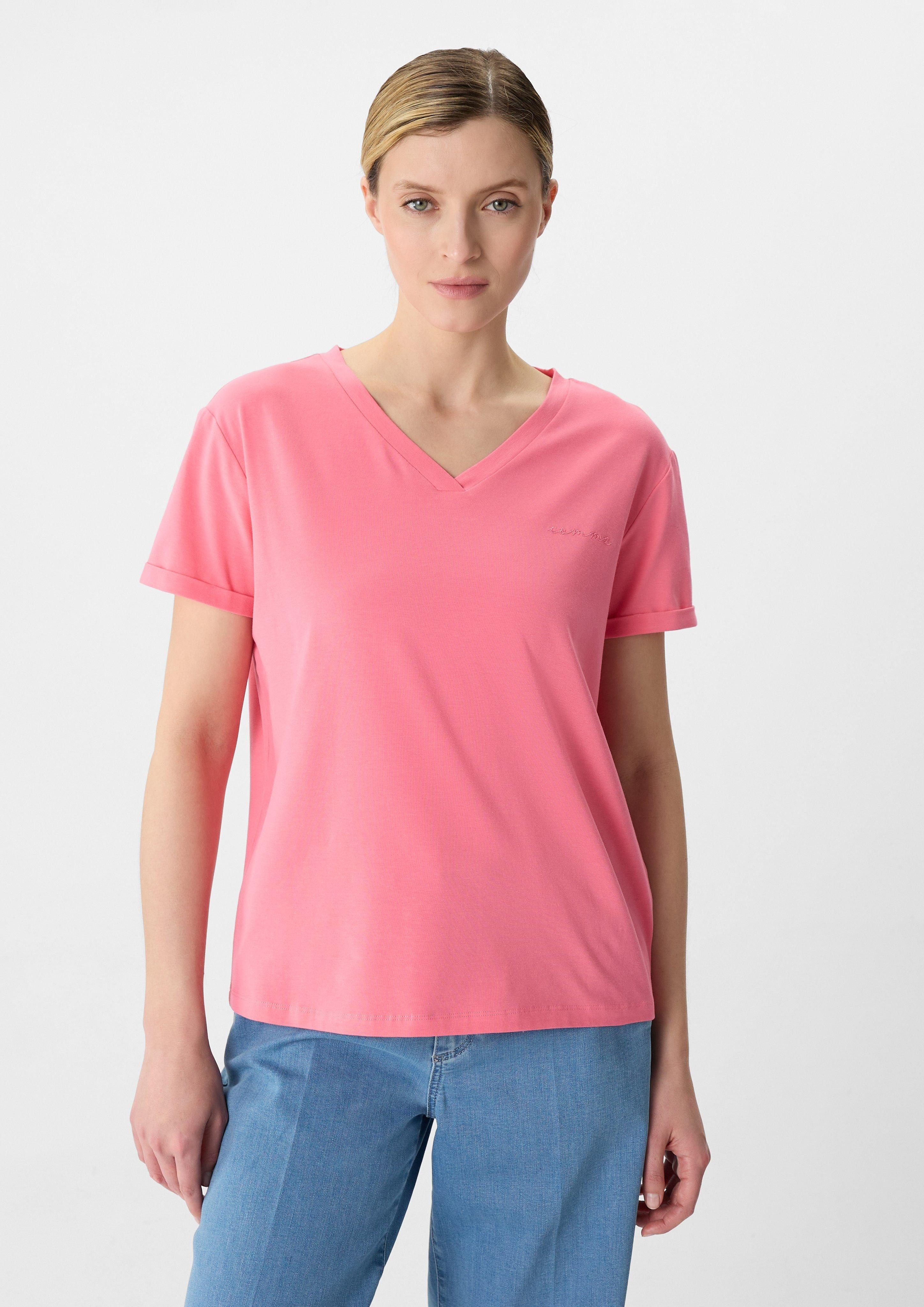 Comma Kurzarmshirt Softes T-Shirt im Relaxed günstig online kaufen