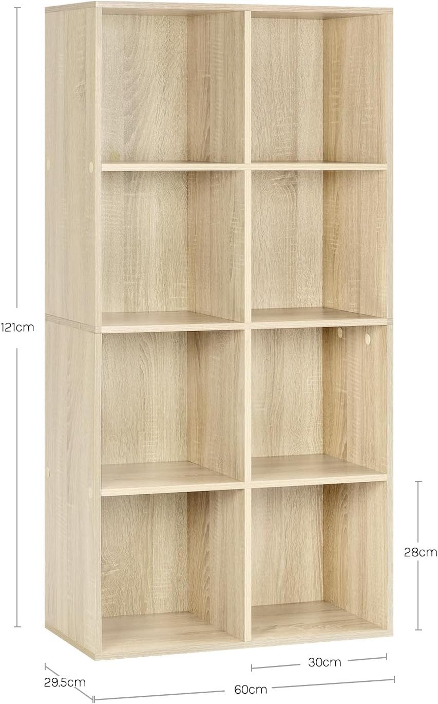 Woltu Bücherregal, 1-tlg., Büroregal Aktenschrank, MDF, 8 Fächer
