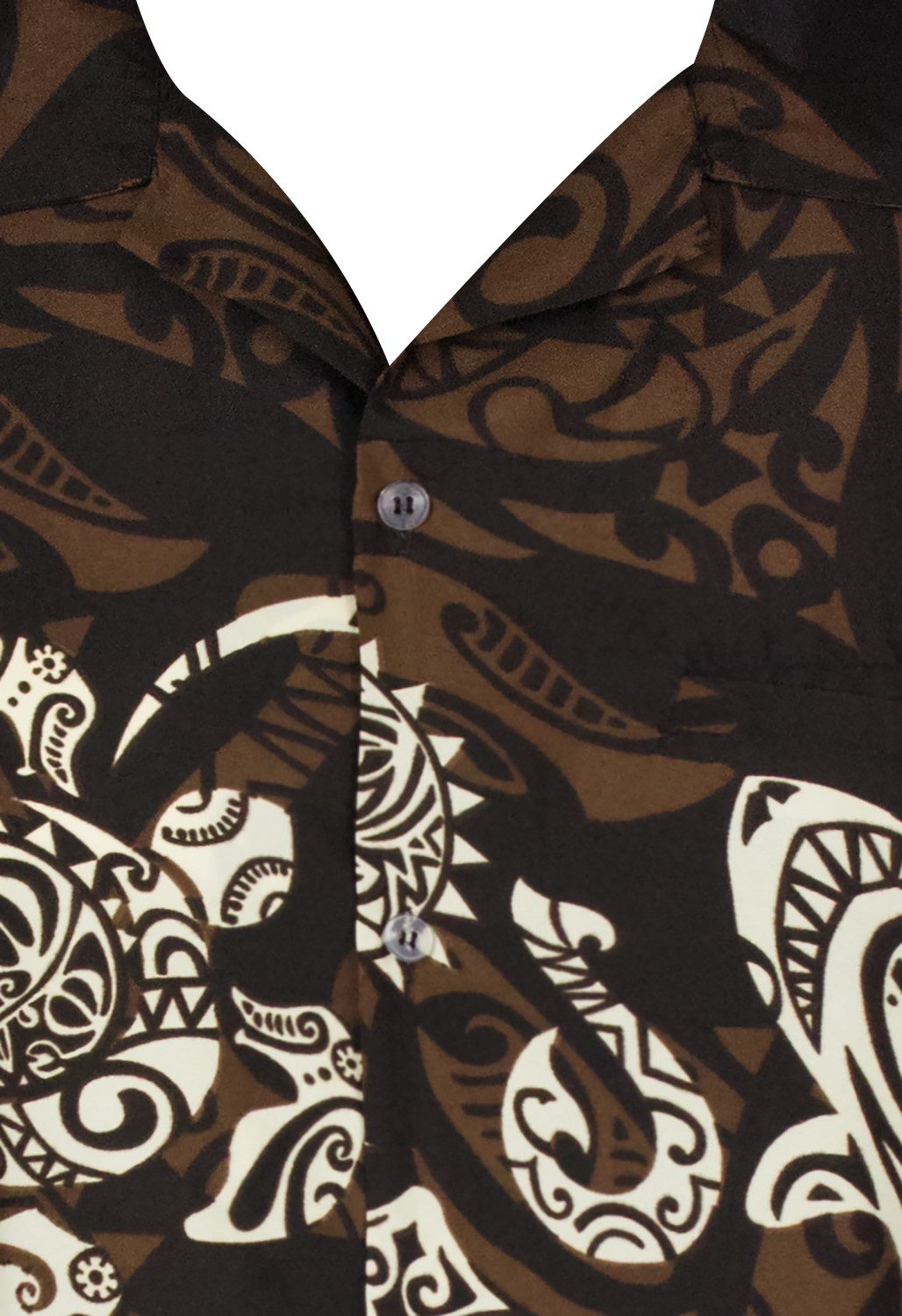 King Kameha Hawaiihemd Maori Chest Funky Hawaii-Hemd Herren Kurzarm Front-Tasche Unisex