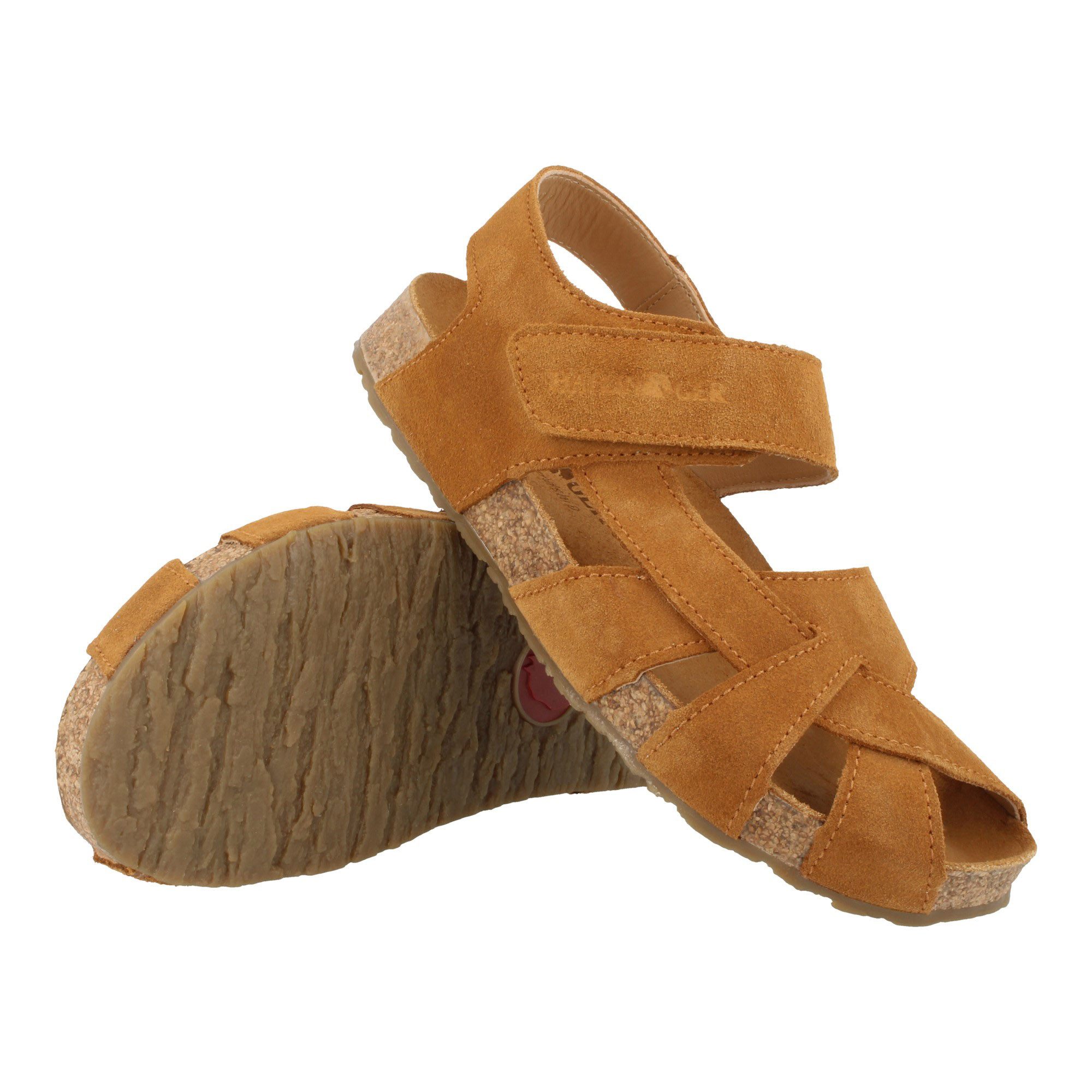 Haflinger Bio Norma Lederpantolette aus Veloursleder Unisex Hausschuh