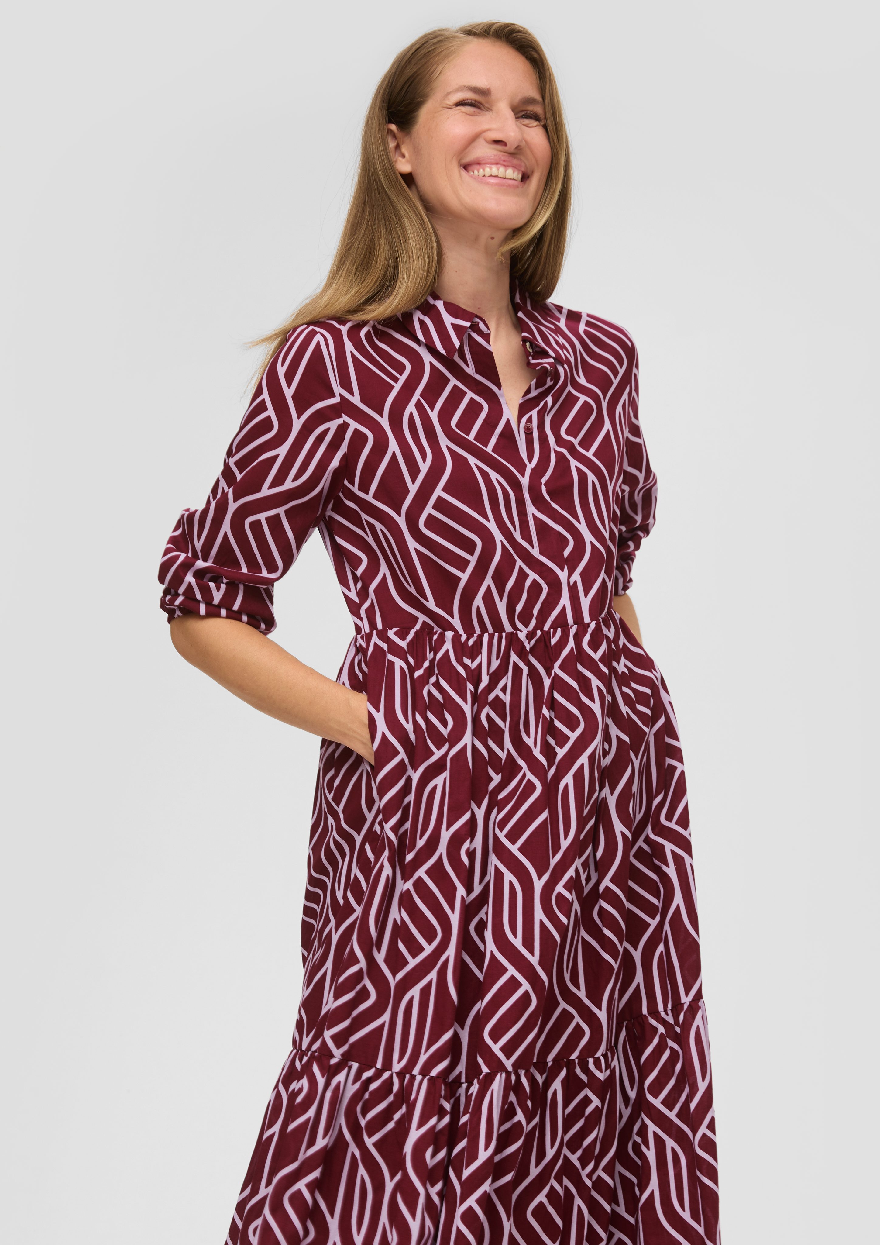 s.Oliver BLACK LABEL Maxikleid Baumwollkleid mit günstig online kaufen