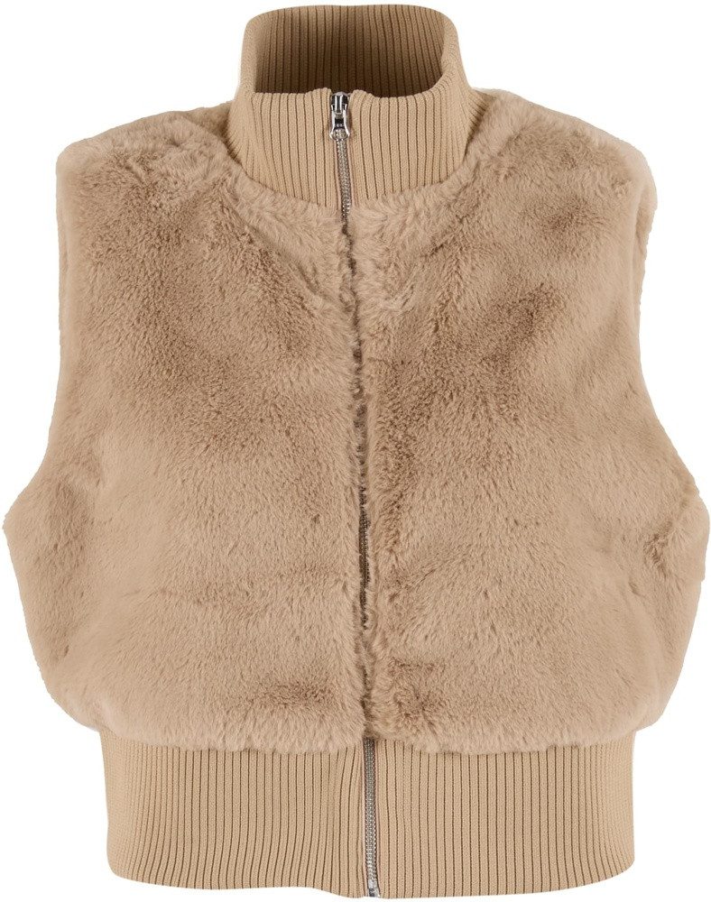 URBAN CLASSICS Sweatweste Ladies Cropped Faux Fur Vest – Bild 4 von 5