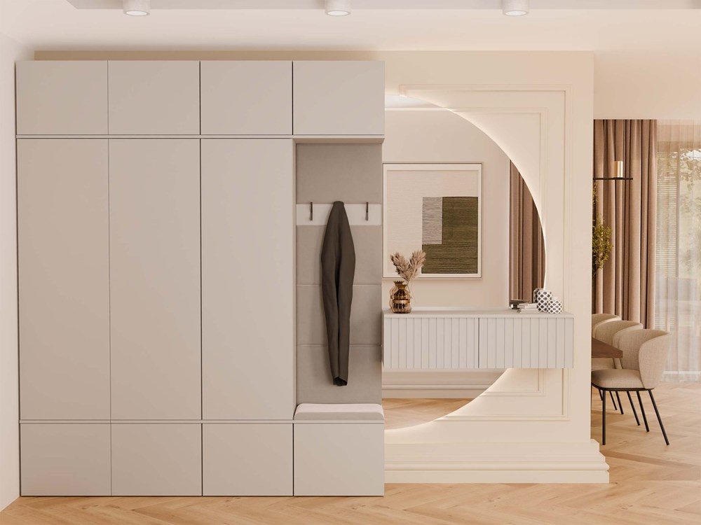 Raumhirsch Furniture Schuhschrank Garderobenschrank für Flur und Eingangsbereich (Kleiderschrank sowie Schuhschrank im SET) verschiedene Farben