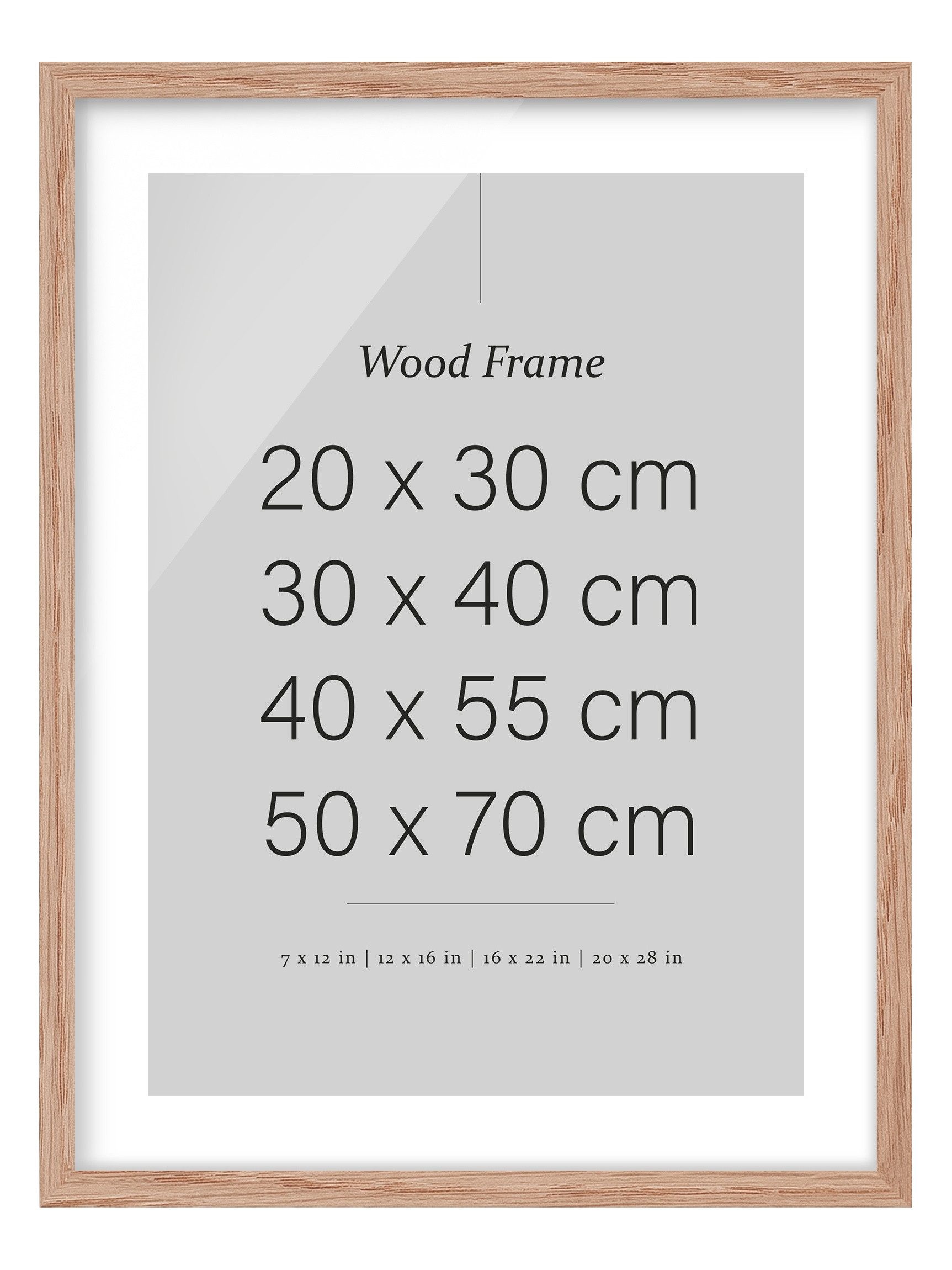 Bilderdepot24 Bilderrahmen Leerrahmen Eiche mit Glas Bilderrahmen Holz Fotorahmen, (1 St), Rahmen Doppelglas Wohnzimmer Flur Schlafzimmer Küche Esszimmer