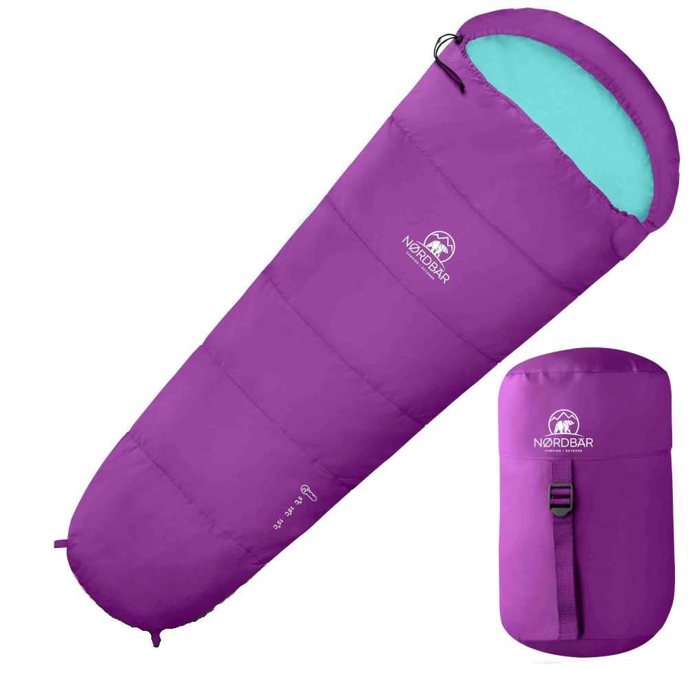 Nordbär Kinderschlafsack NORDBÄR® Kinder-Schlafsack 3-Jahreszeiten lila