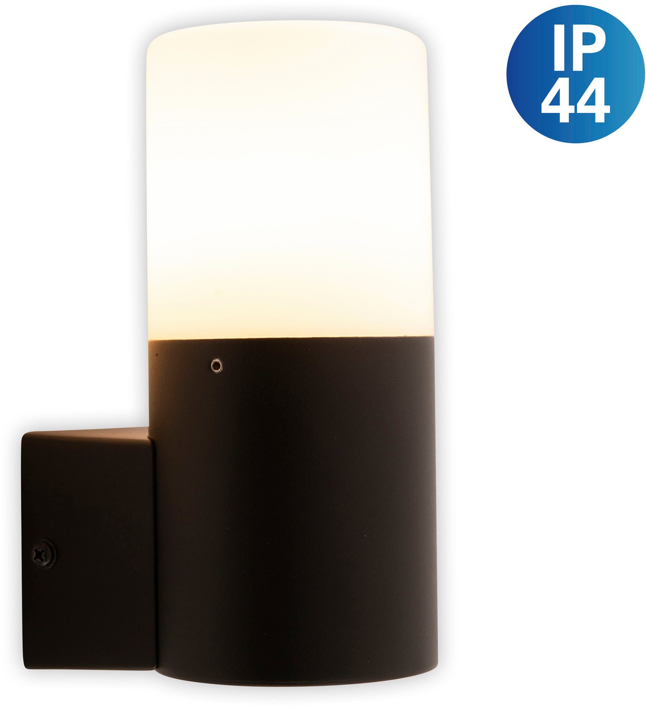 Leuchtmittel, exkl. schwarz näve E27 1 Aluminium IP44 x ohne Außen-Wandleuchte Leuchtmittel Torcia,