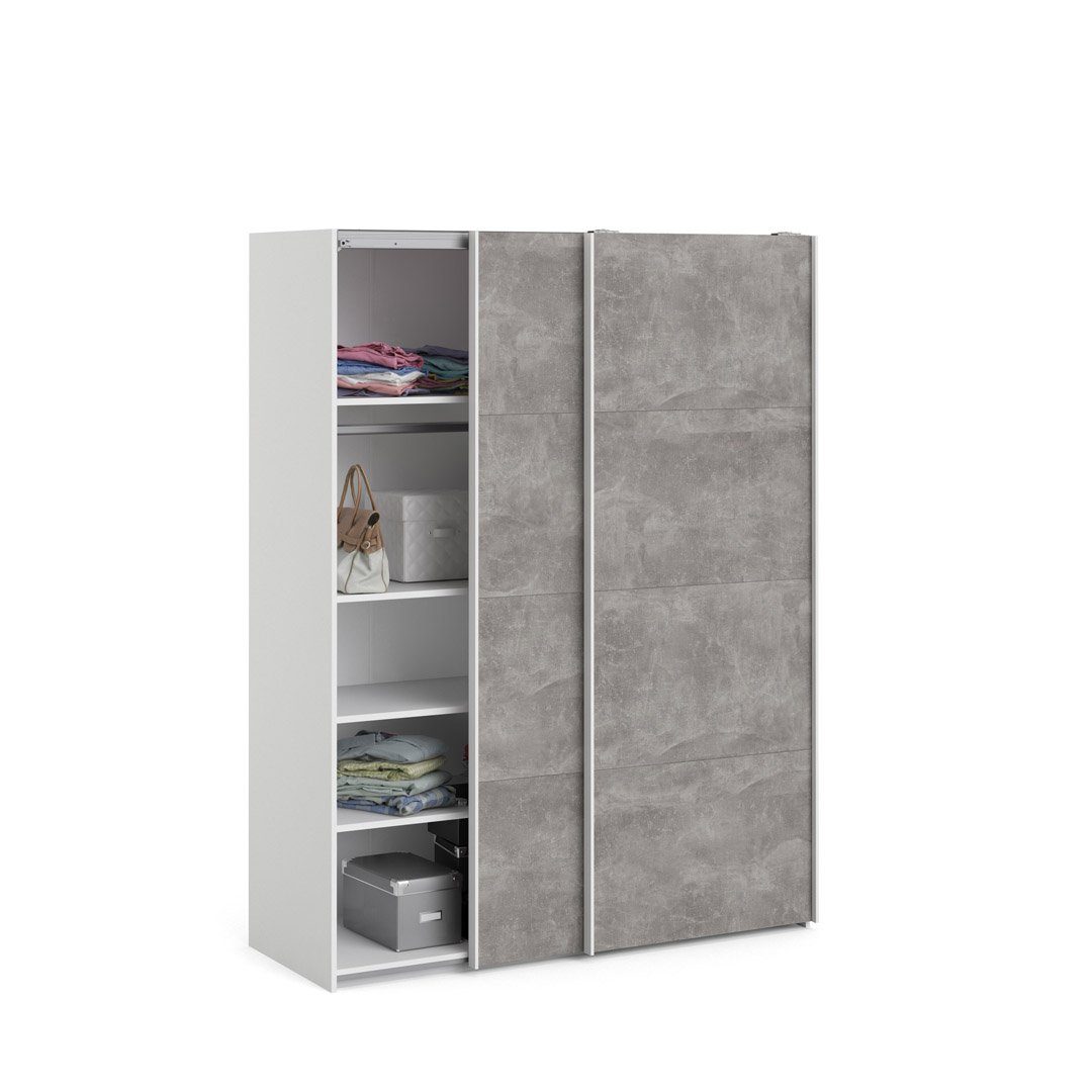 ebuy24 Kleiderschrank Veto Schiebetürenschrank B150 Türen Weiß und cm 2