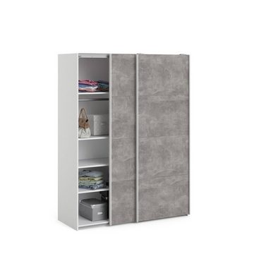 ebuy24 Kleiderschrank Veto Schiebetürenschrank B150 cm 2 Türen Weiß und