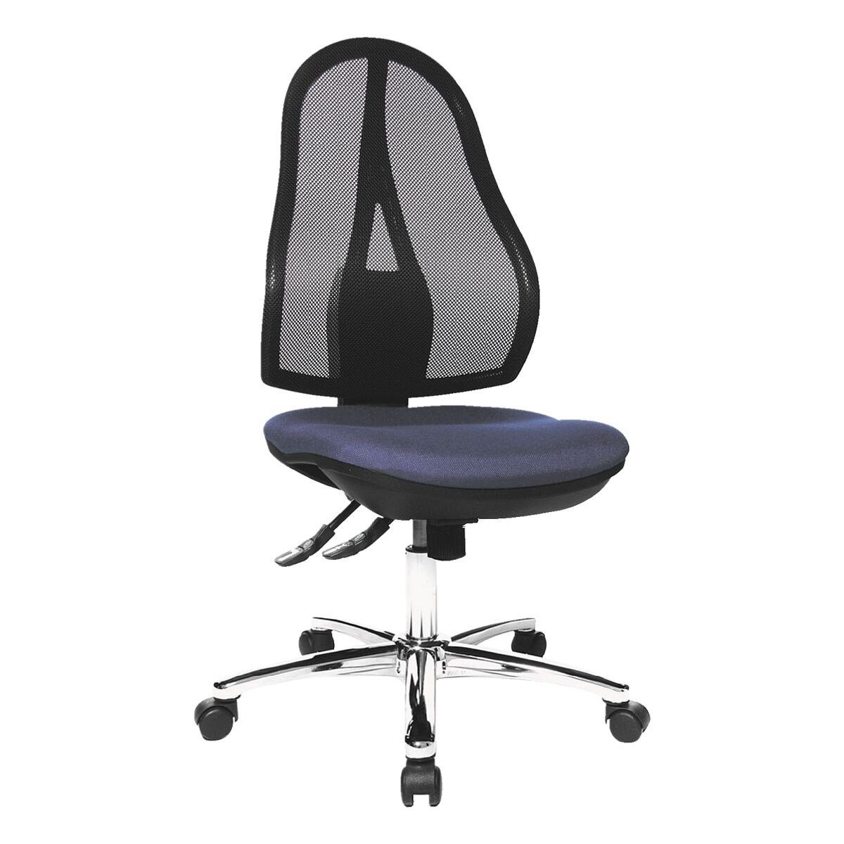 TOPSTAR Schreibtischstuhl Open Point SY, mit ergonomischem Netzrücken und Bandscheibensitz, (ohne Armlehnen) blau