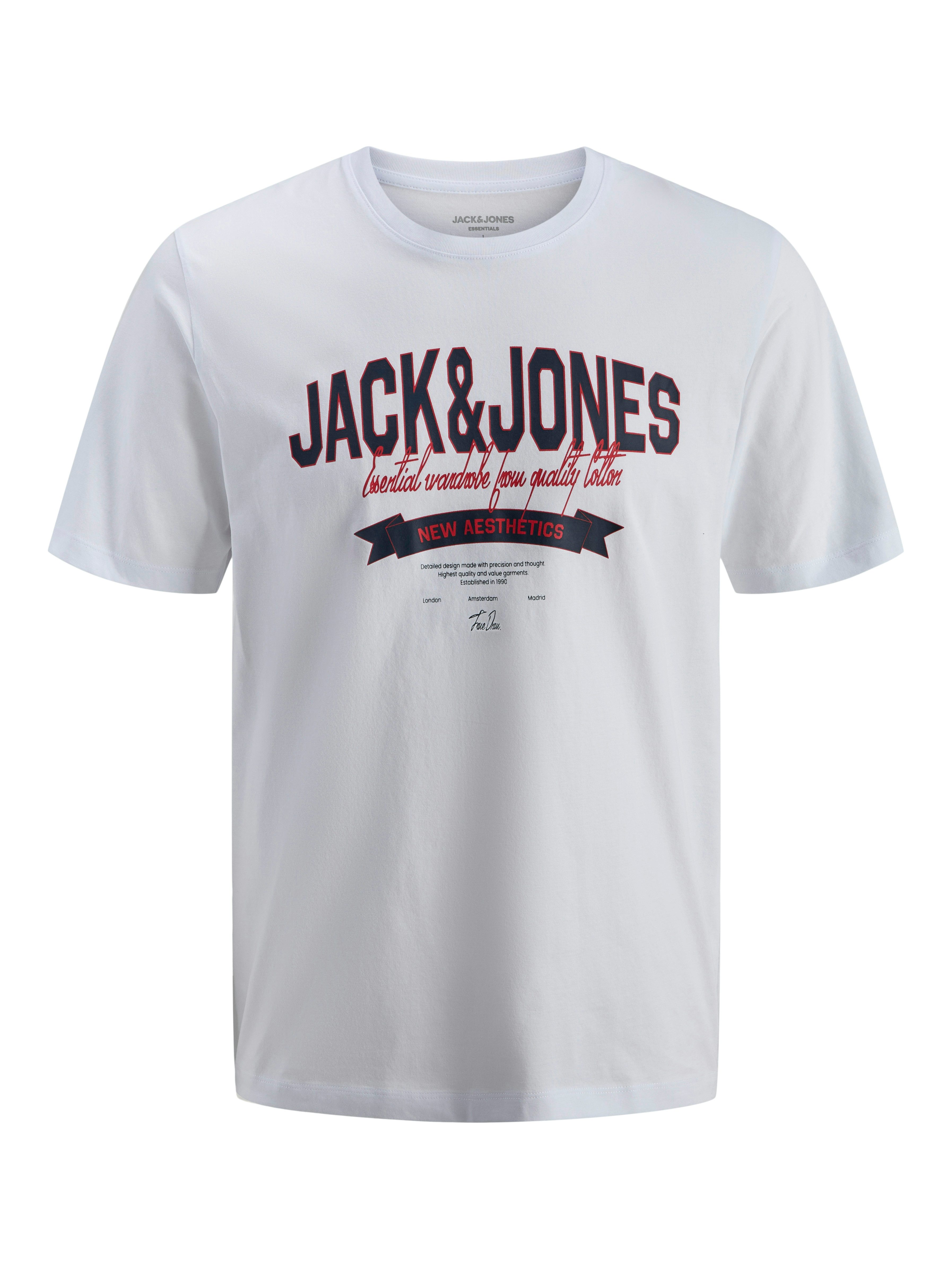 Jack & Jones PlusSize Rundhalsshirt JJELOGO TEE SS O-NECK 2 COL SS26 SN PLS mit auffälligem Print
