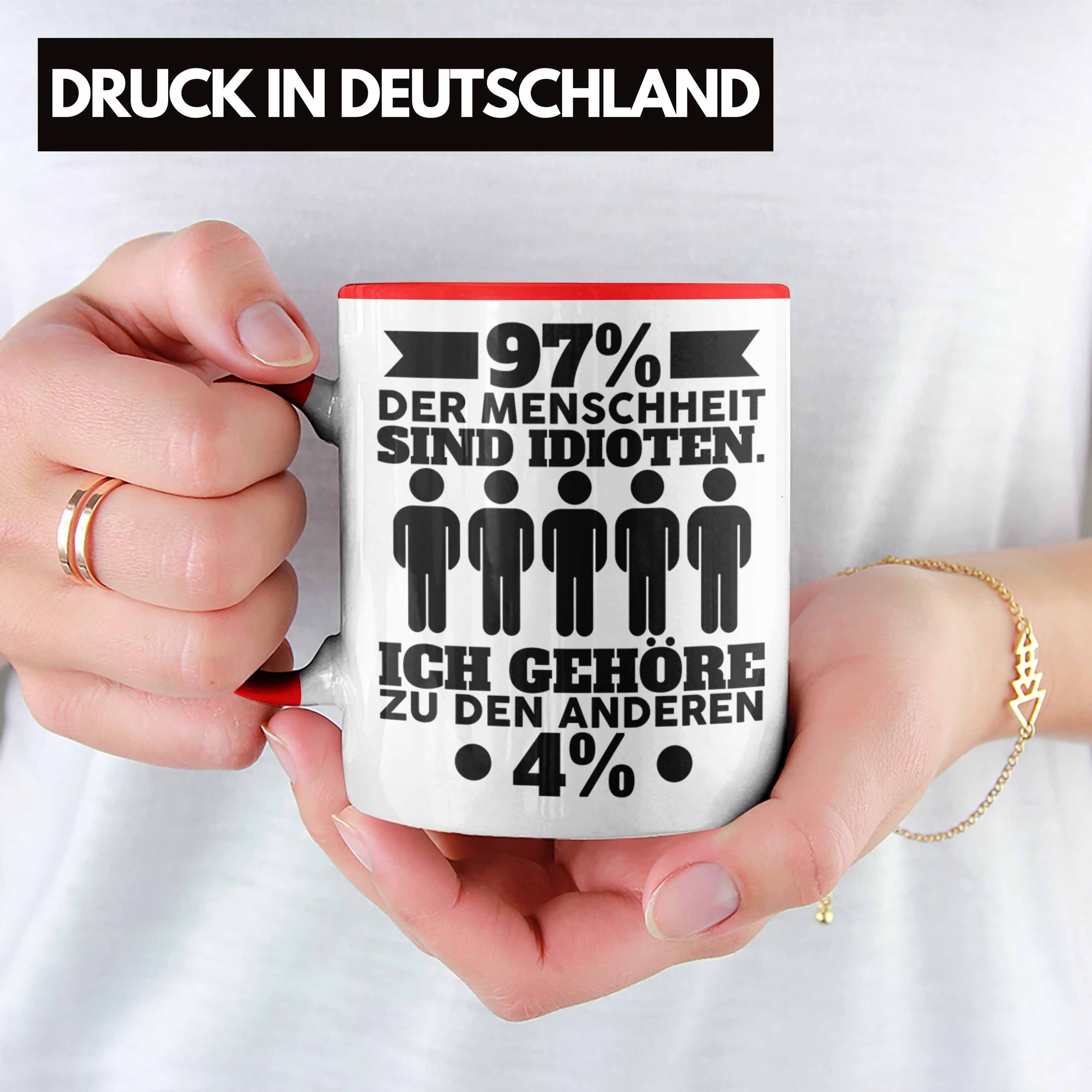 Idi*** Geschenk Trendation - Ich Zu Tasse Spruch 4% Spruch Menschen Der Rot Trendation Gehöre Mathe 97% Mathelehrer Mathematiker für Lustiger