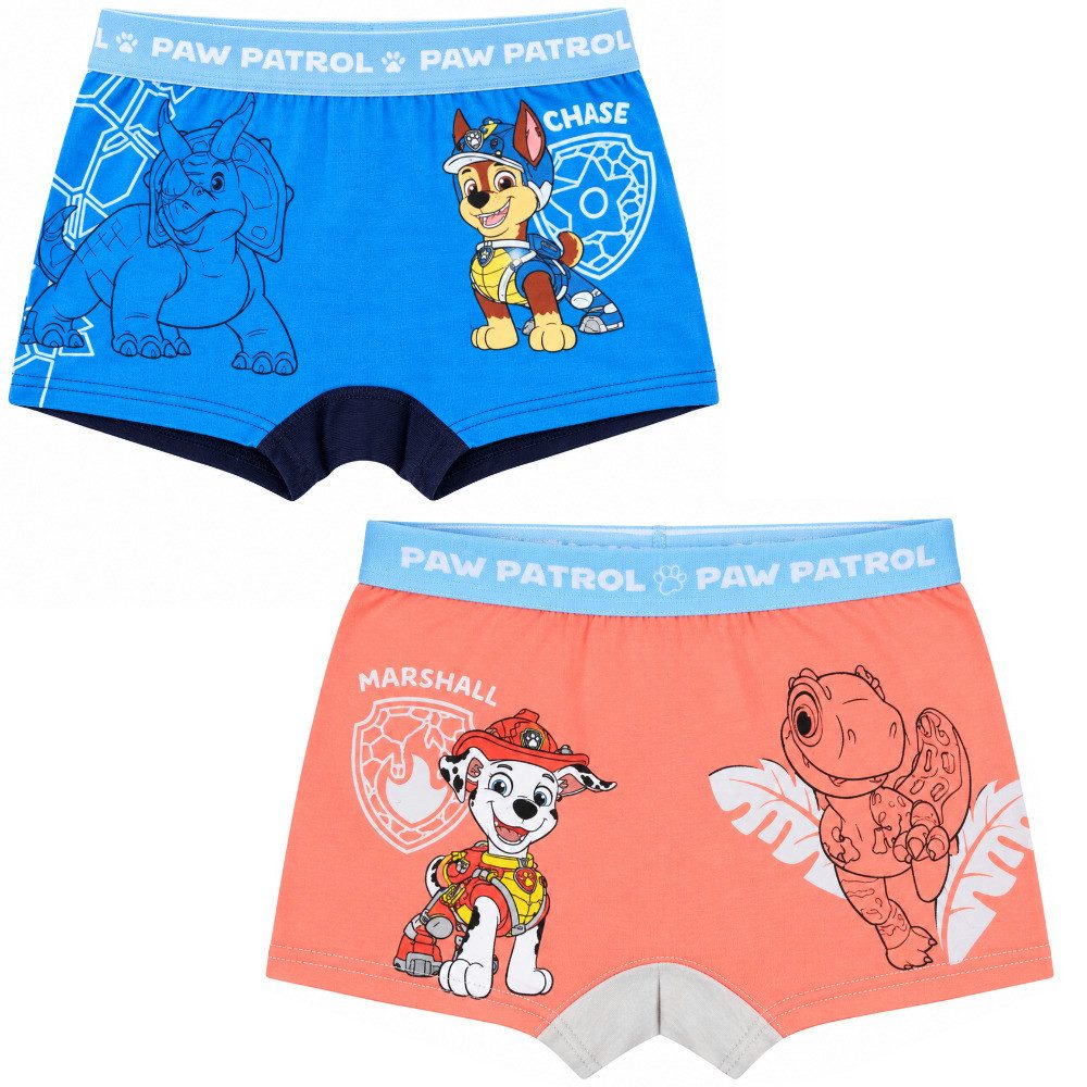 PAW PATROL Boxershorts Paw Patrol Dino Film Jungen Boxershorts Unterhose 2er Pack Gr. 98-128