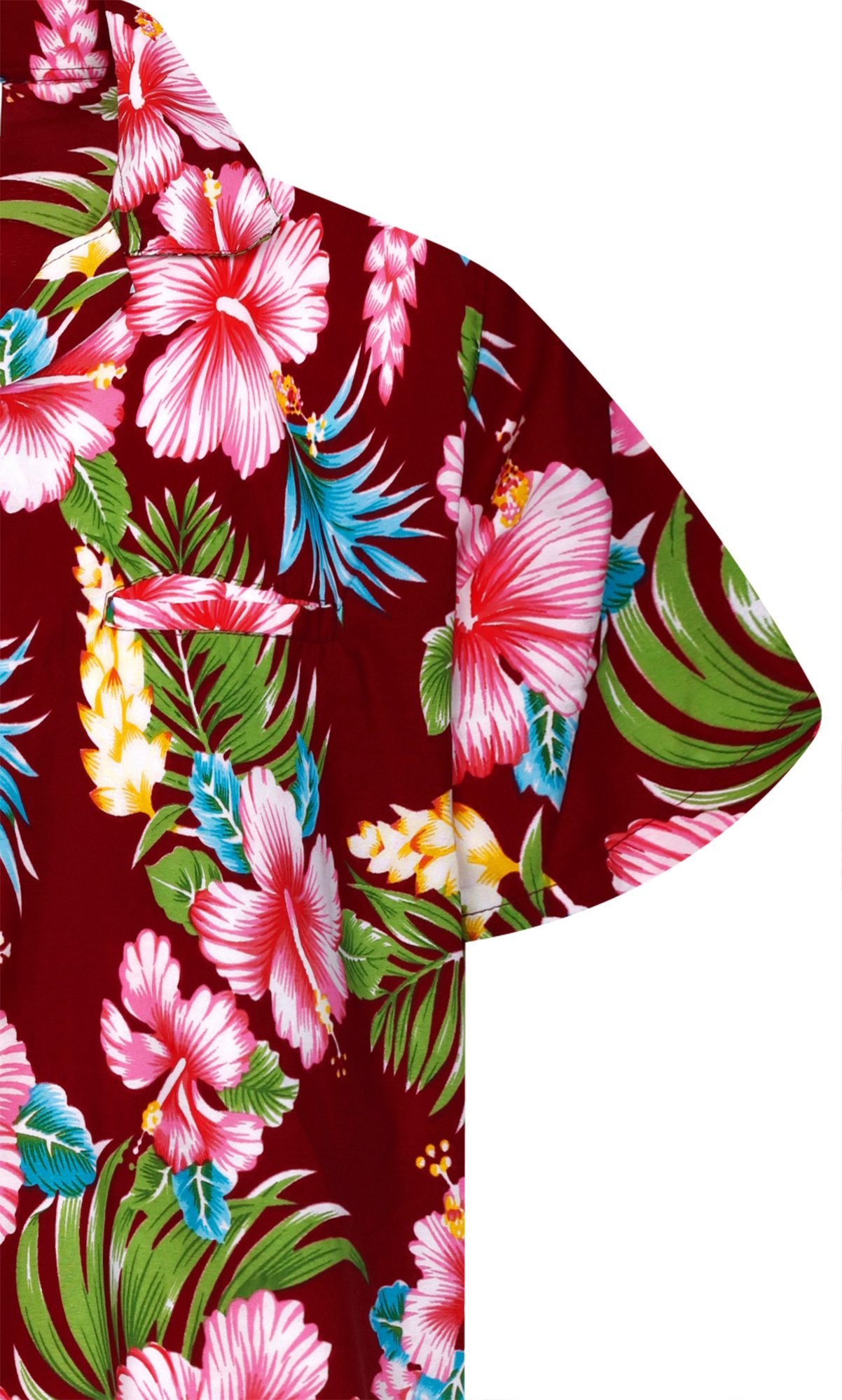 King Kameha Hawaiihemd Hibiscus NEW Funky Hawaii-Hemd Kurzarm Front-Tasche Stylish Unisex