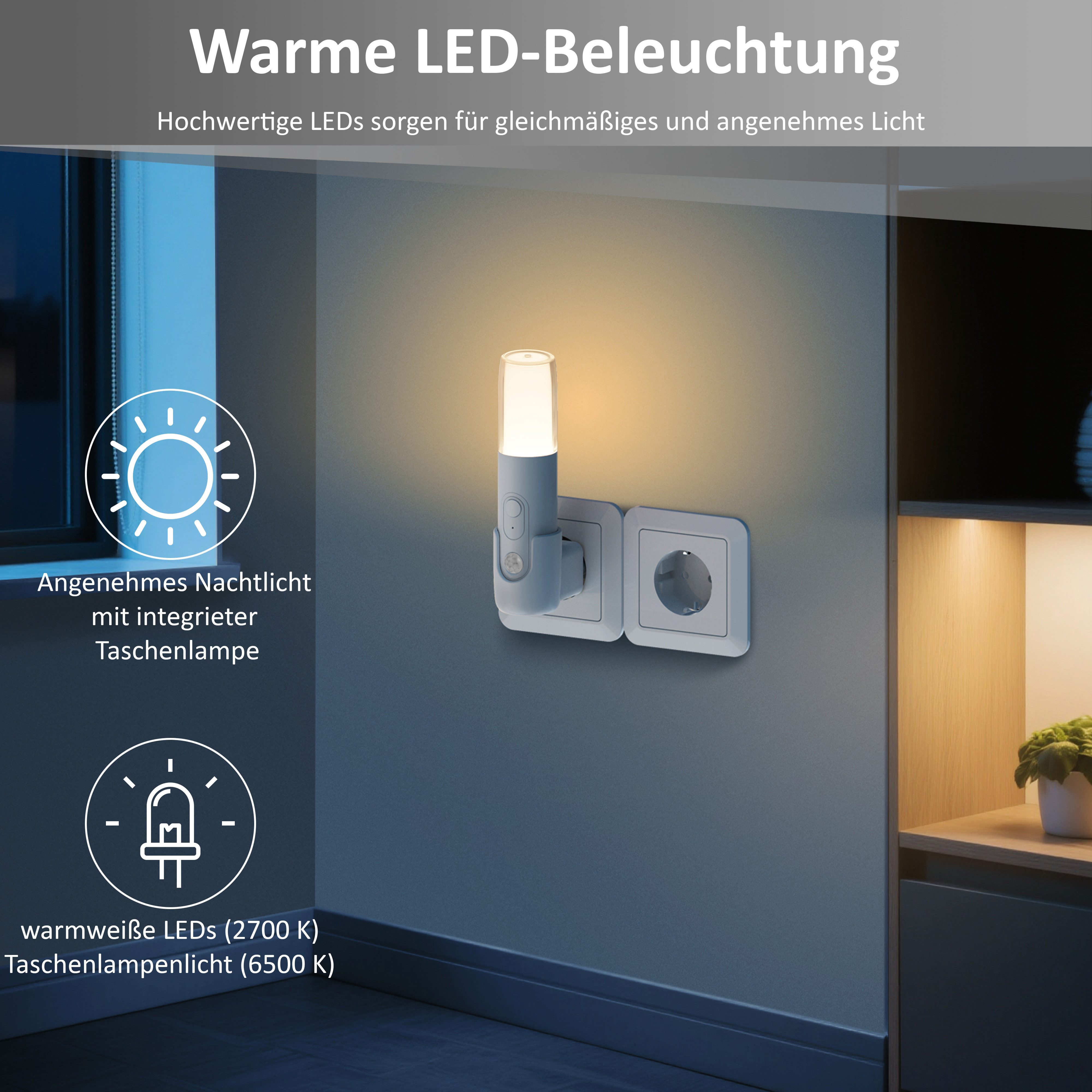 Northpoint LED Nachtlicht LED Orientierungsleuchte Induktionsladung & Notlicht
