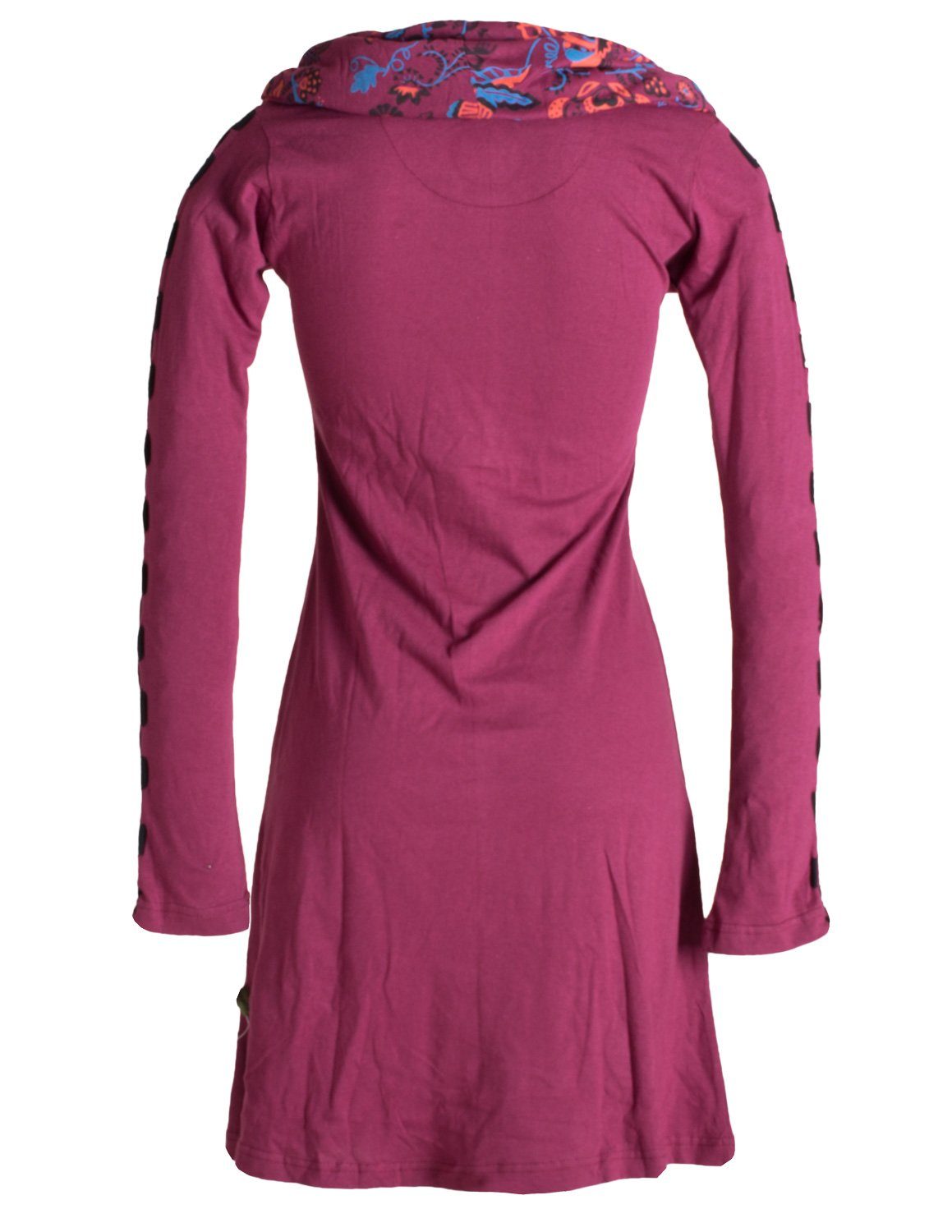 Vishes Midikleid Langärmliges Blumenkleid mit Schalkragen günstig online kaufen