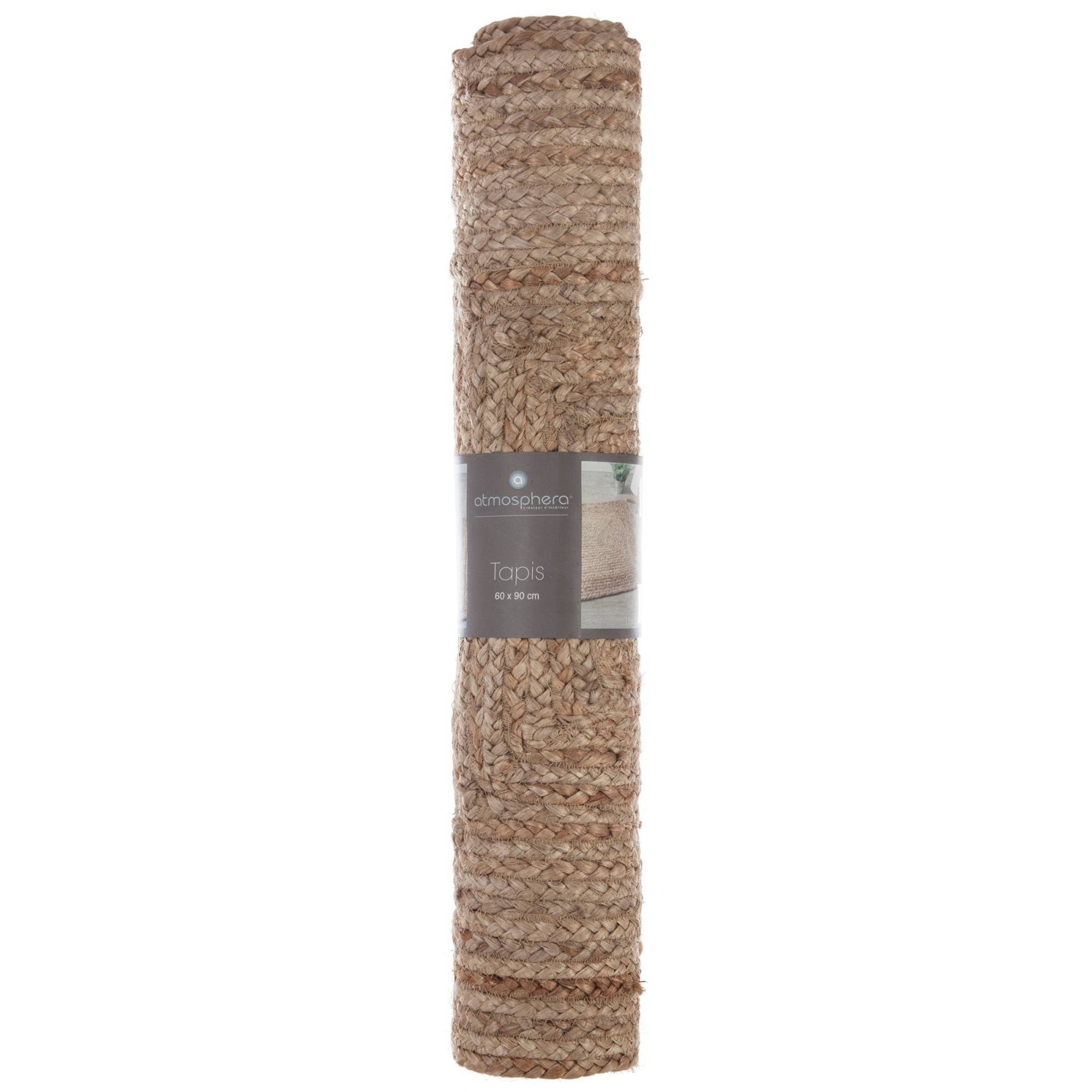 Atmosphera Créateur d'intérieur Teppich Geflochtener Teppich aus Jute, 60 x 90 cm, rechteckig – Bild 4 von 4