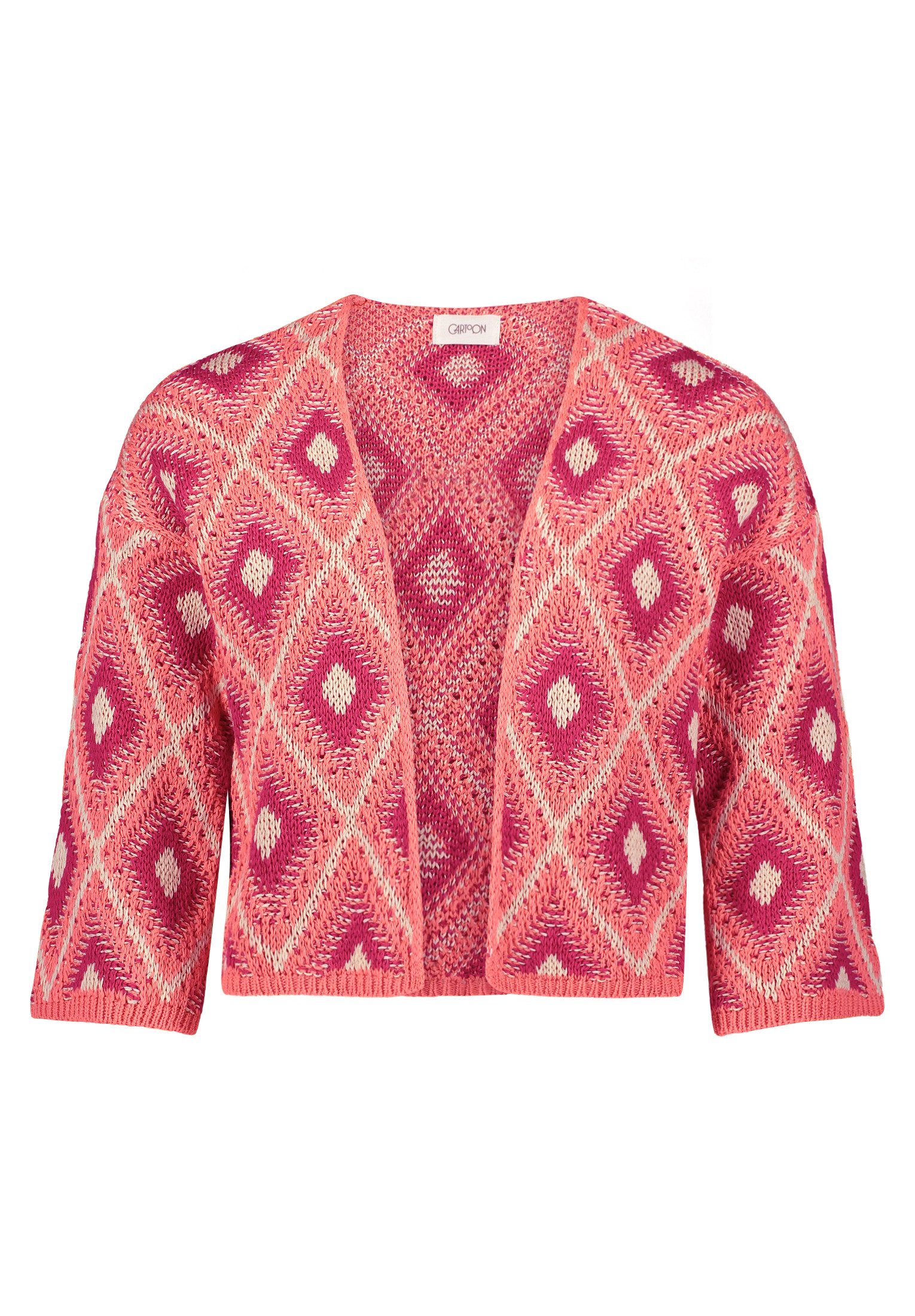 Cartoon Strickjacke Cartoon Casual-Strickjacke mit 3/4 günstig online kaufen