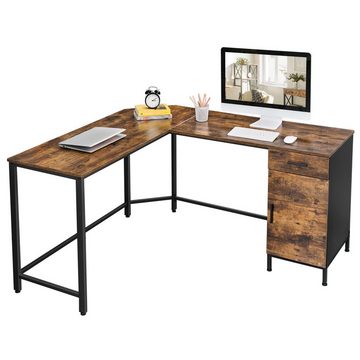 VASAGLE Computertisch Schreibtisch, Eckschreibtisch mit Schrank