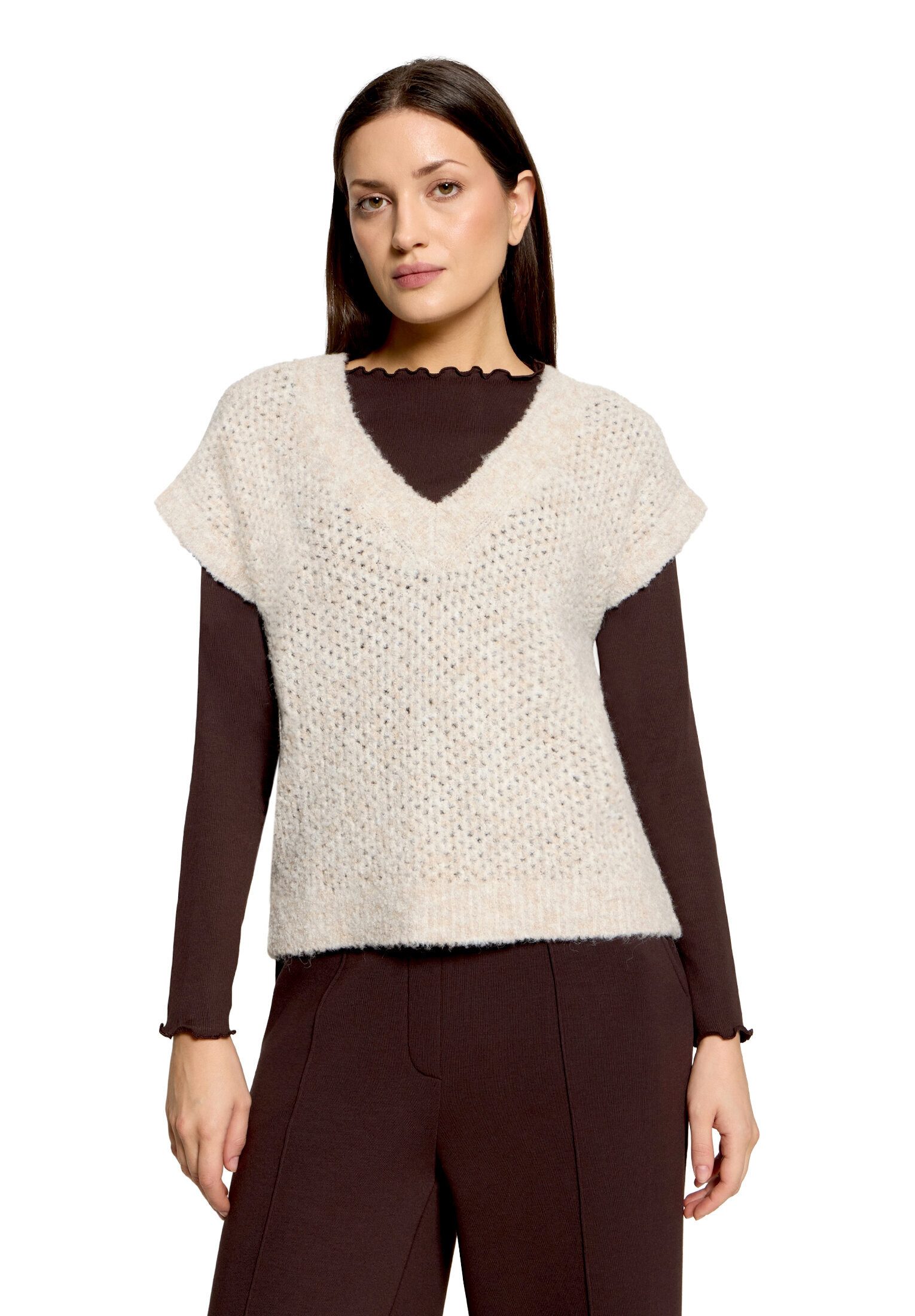 Cartoon Stricktop Damen mit V-Ausschnitt